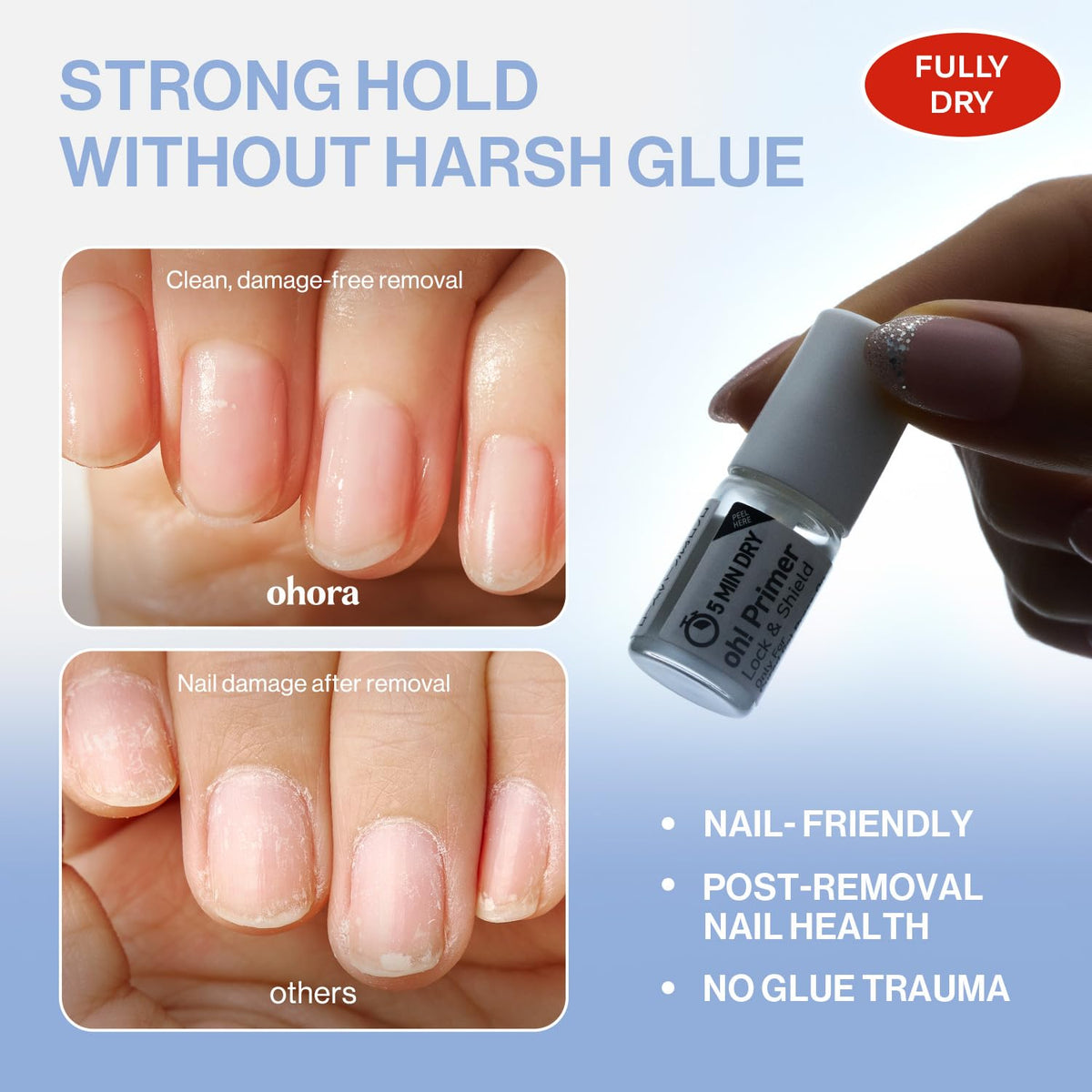 ohora Gel Press On Nails (Polka Lady) | Medium Oval, French White | 100% Real Gel, No UV Lamp, No Glue, Non-Toxic | 15 Sizes, 30 Tips | 14-Day Waterproof, Beginner Friendly