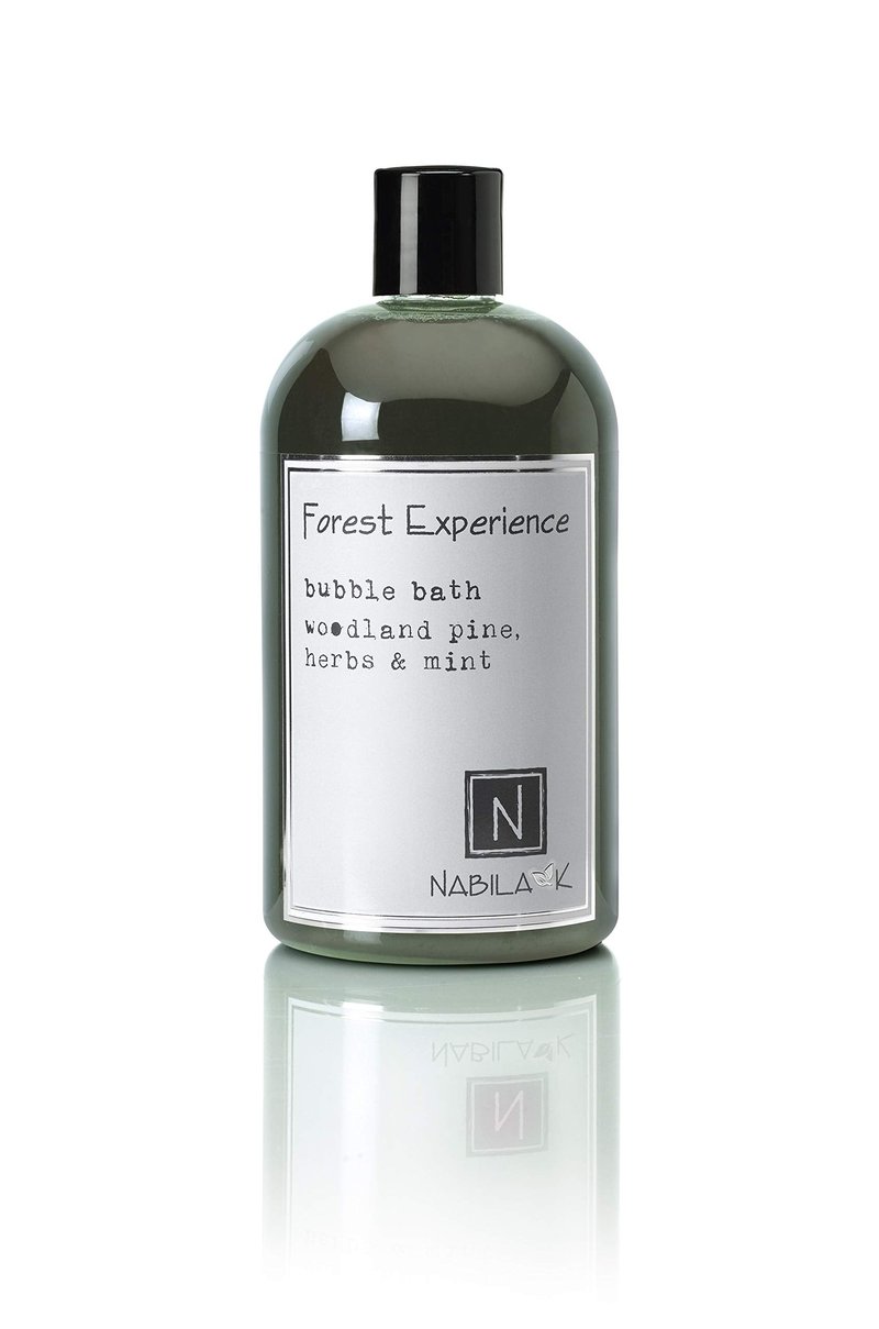 Nabila K Forest Experience Bubble Bath with Pine, Herbs & Mint | Natural & Organic, Sulfate-Free, Tear-Free | Luxury Aromatherapy Bath Soak for Sensitive Skin | for Women & Men, 16 oz