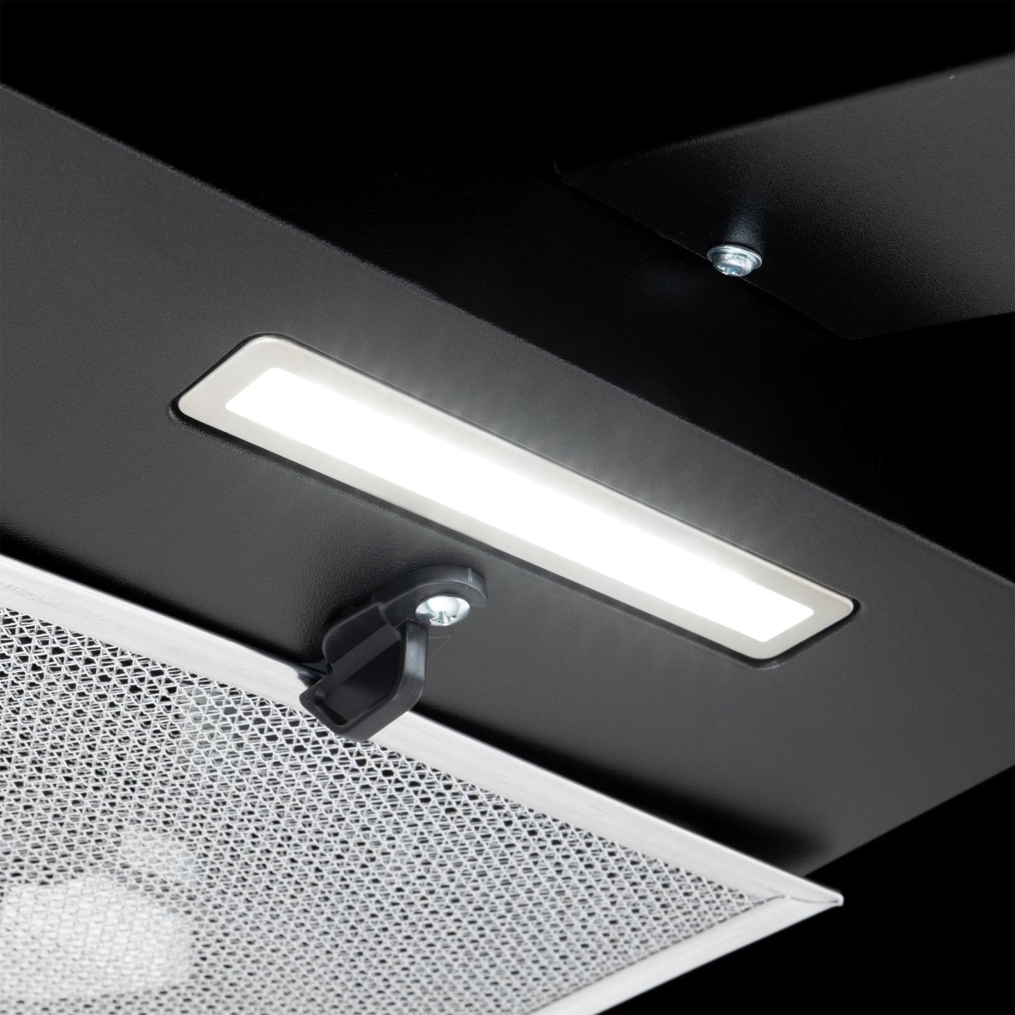 High Pointe 12V Range Hood | Stainless Steel Finish | LED Lamp | Grease Filter (Black, 22")