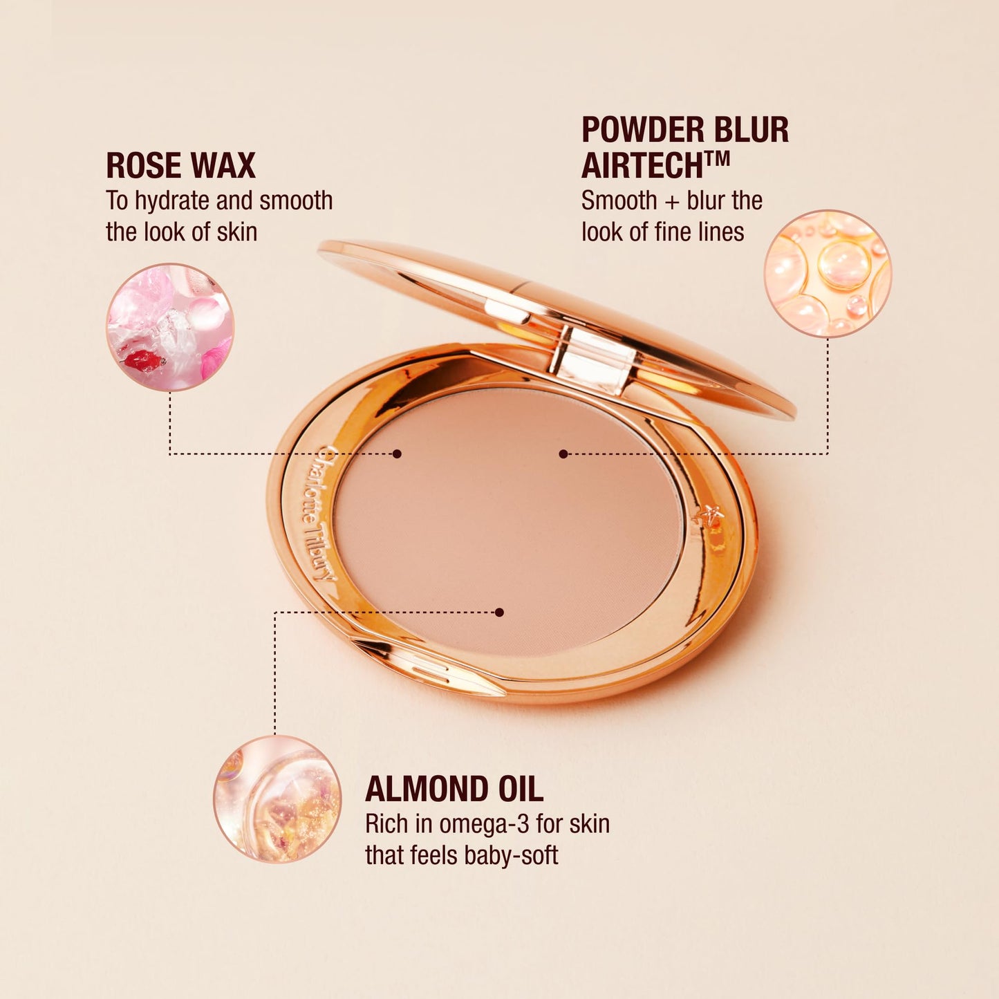 Charlotte Tilbury Airbrush Flawless Finish Setting Powder - Pore-Blurring Pressed Powder for Face Makeup to Minimize Shine with a Soft-Focus Finish - 3 Tan