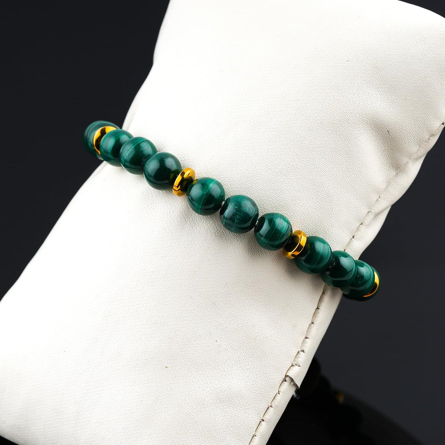 YASHEE Malachite Power Beaded Crystals Bracelet, Protection, Money Wealth Success Bracelet, Chakra Energy Healing Gemstone, Yoga Crystal, Stretchable Elastic Men & Women Bracelet
