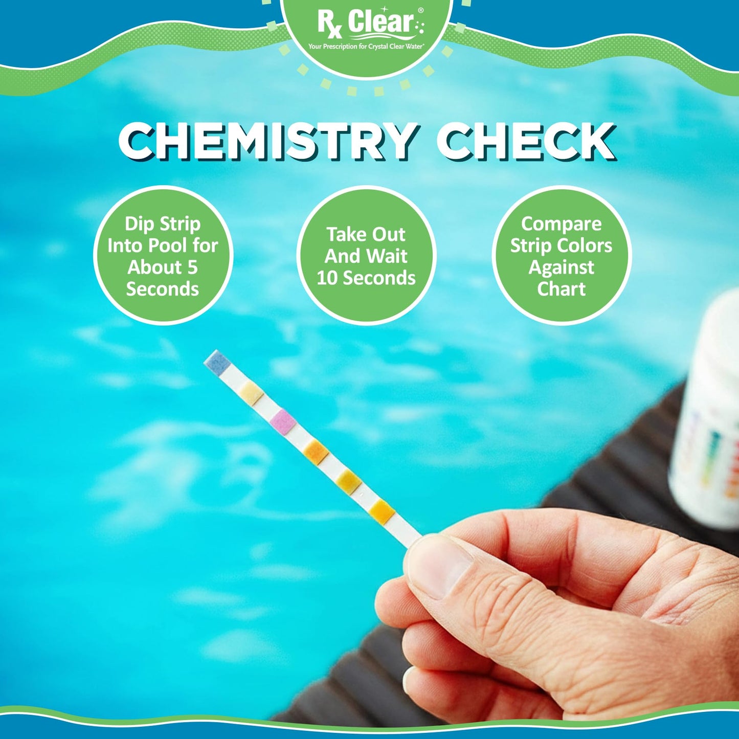 Rx Clear Mega Shock | 73% Calcium Hypochlorite | Kills Algae in Swimming Pools | Works As Pool Sanitizer Clarifier and Algicide | One Pound Bags | 24 Pack