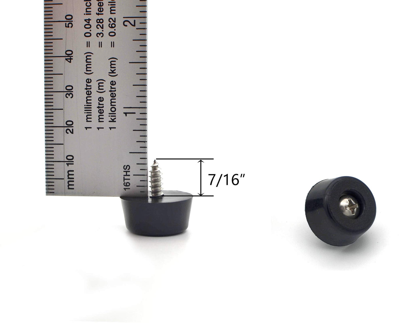 Rubber Feet for Cutting Board with Stainless Screws, 12 Pieces Non Slip Rubber Bumper Feet for Electronics 13/16" W x 3/8"" H"