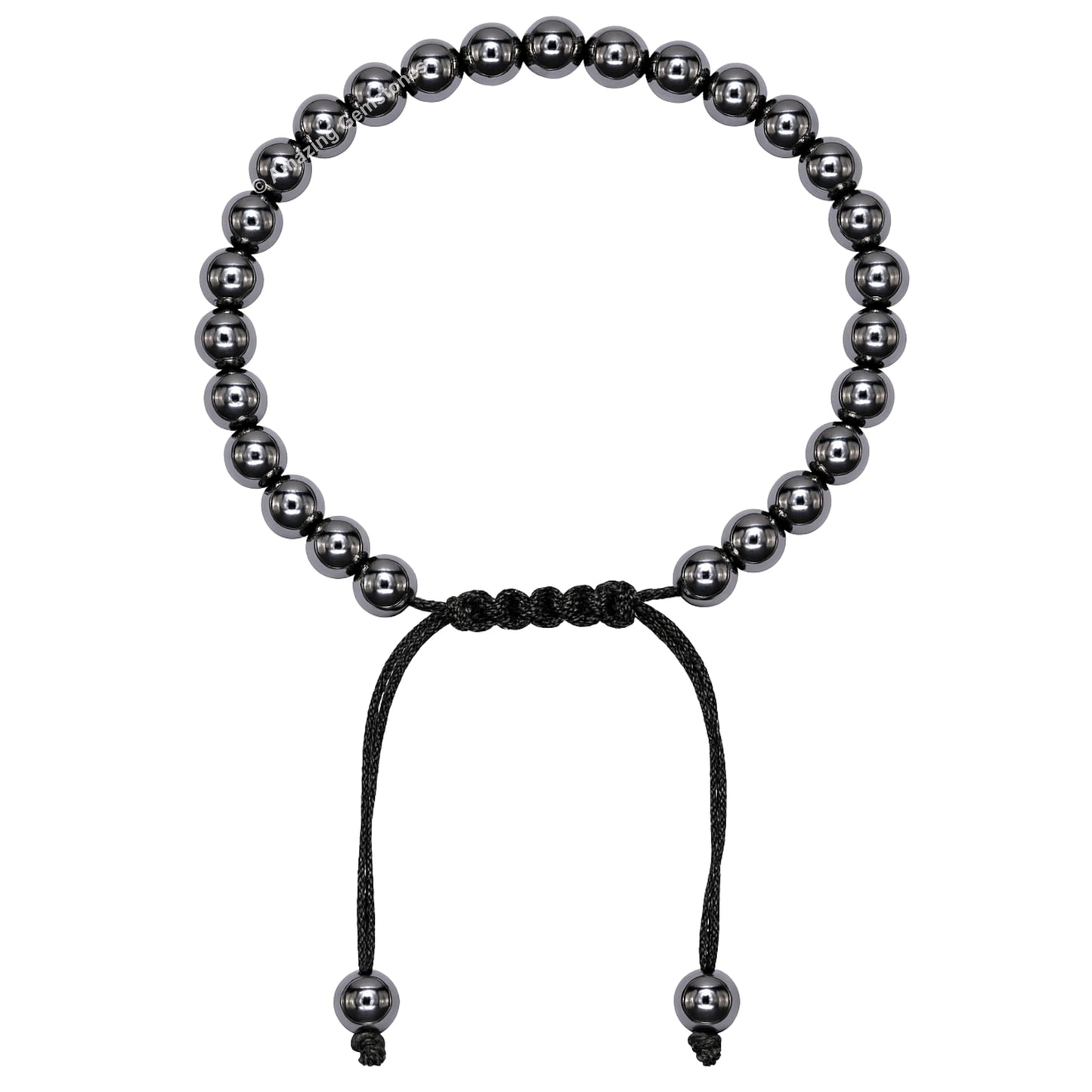 Amazing Gemstone Hematite Bracelet, Gifts For Men & Women - Protection Healing Crystal Bracelet - 6mm Gemstone Beaded Adjustable Bracelet, Pulseras Para Hombres Mujer Stocking Stuffers