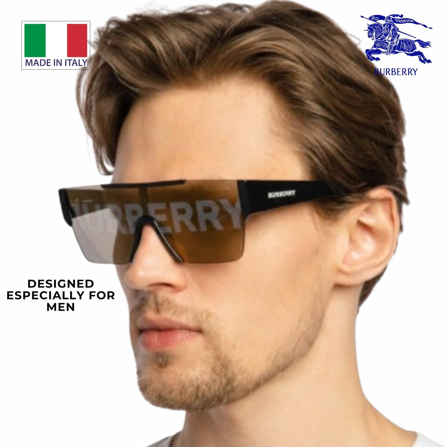 BURBERRY BE4291 Rectangle Shape Nylon Sunglasses with Luxury Eyewear Kit