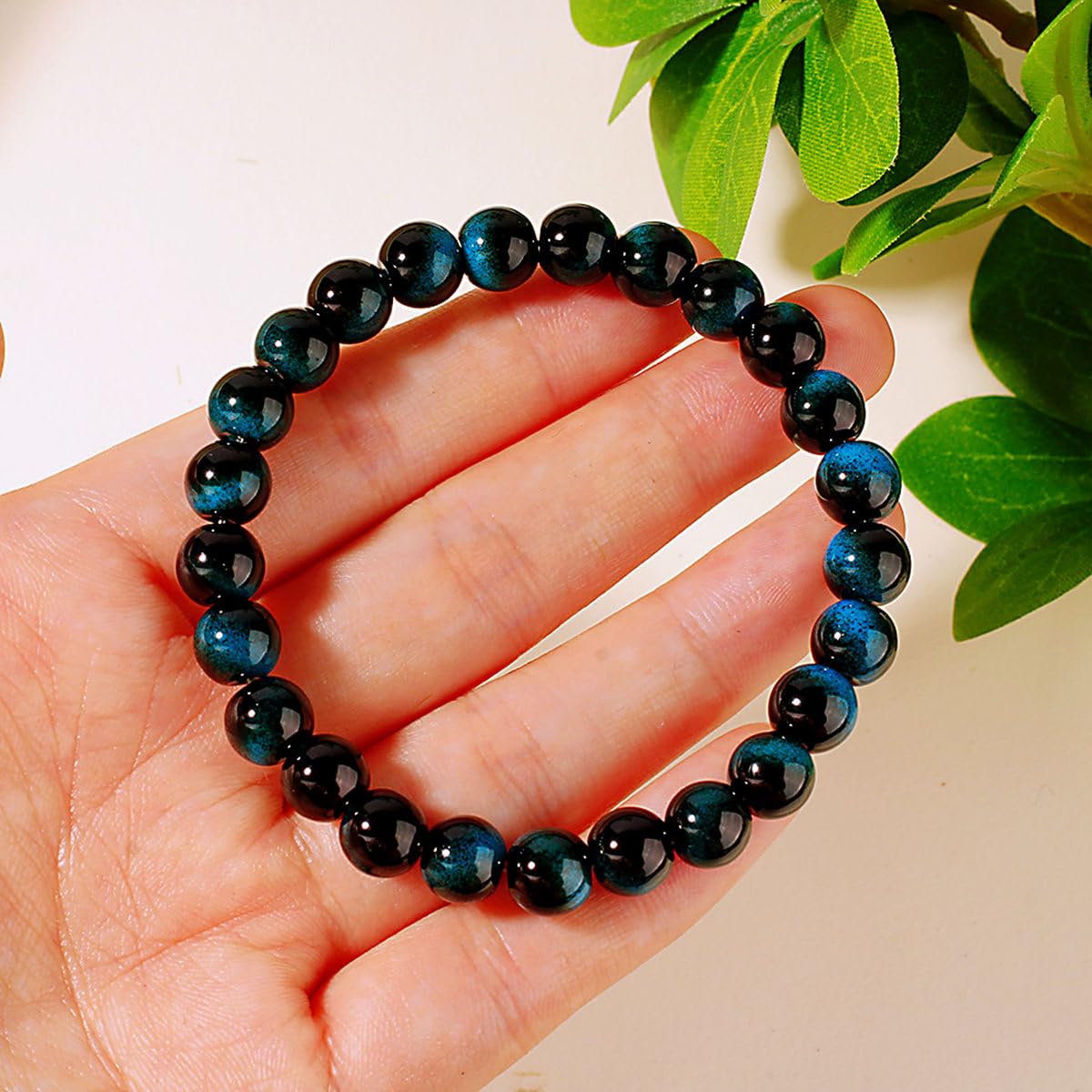 WEFRIN Evil Eye with Hematite Black Obsidian Tiger Eye Stone Triple Protection Bracelets for Men Women, Crystal Healing Stone Bracelet Bring Luck Prosperity and Happiness Jewelry (I-8mm(i))