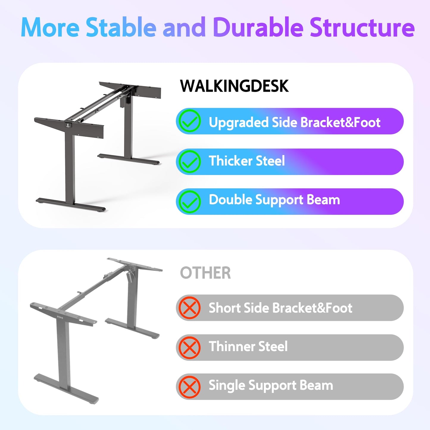 WALKINGDESK 63x24 Inches Electric Standing Desk with Keyboard Tray, Height Adjustable Stand up Desk with 2 Drawers, Ergonomic Sit to Stand with Storage Monitor Stand, Computer Table, Black