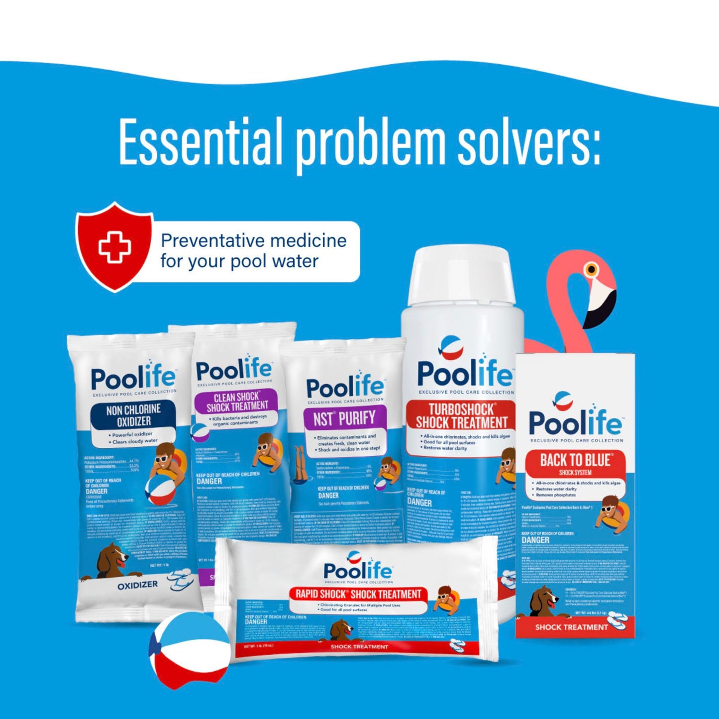 Poolife Rapid Shock for Pool Algae, Bacteria, Contaminant Removal - Fast-Dissolving, CYA-Free Calcium Hypochlorite Pool Shock for Clean Water - Chlorine Granules for Above/Inground Pools - 1lbx12 Bag