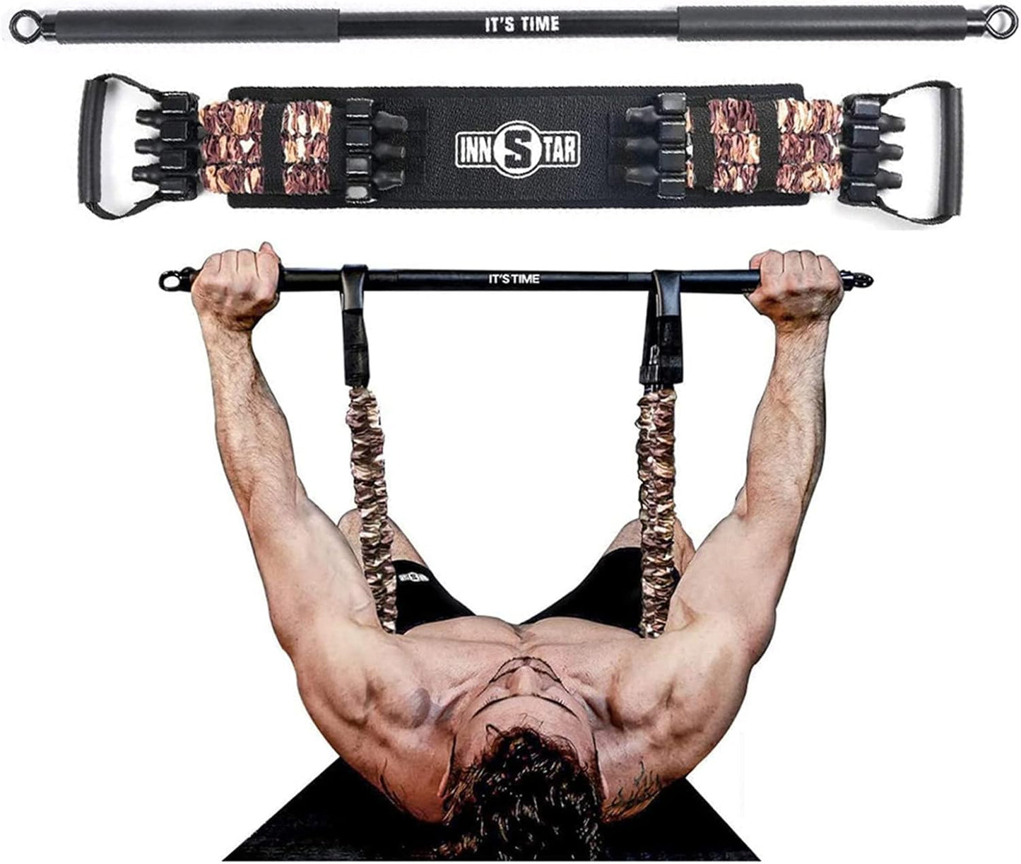 Innstar Multi-Function Resistance Bands for Working Out, Push Up Exercise Bands Resistance Bands Set for Bench Press Gym Equipment, Home Workout, Travel Portable