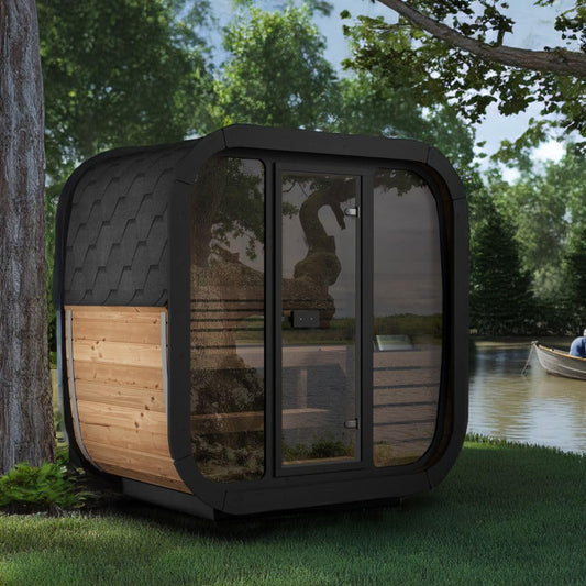 saunalife Model CL4G, Cube-Series Outdoor Home Sauna Kit, Up to 3 Persons (Sauna Heater and Sauna Stones Included)
