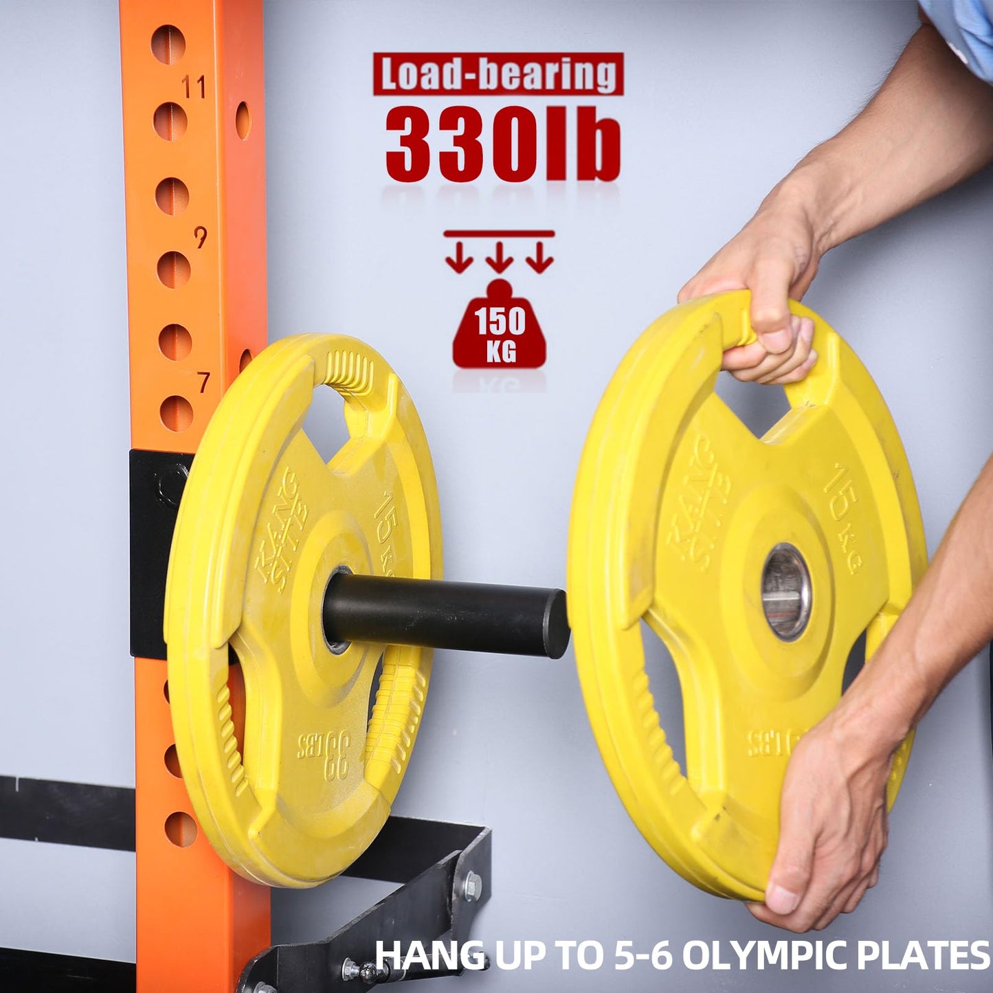 GymPala Olympic Weight Plate Holder - Fit 3x3-Inch Power/Squat Racks with 1" Hole"