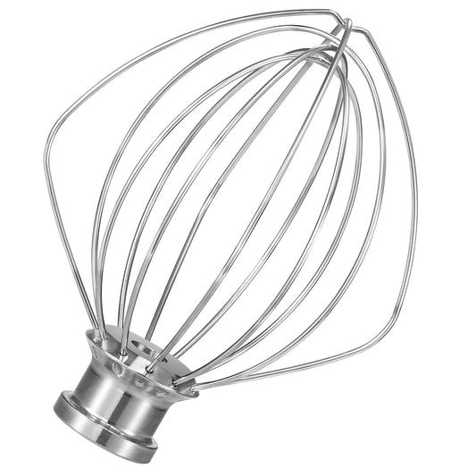 LEMEENQ K45WW Dishwasher Stainless Steel Wire Whip Attachment, 6 Wire Whisk fits KitchenAid 4.5 and 5 Quart Tilt-Head Stand Mixers, Dishwasher Safe