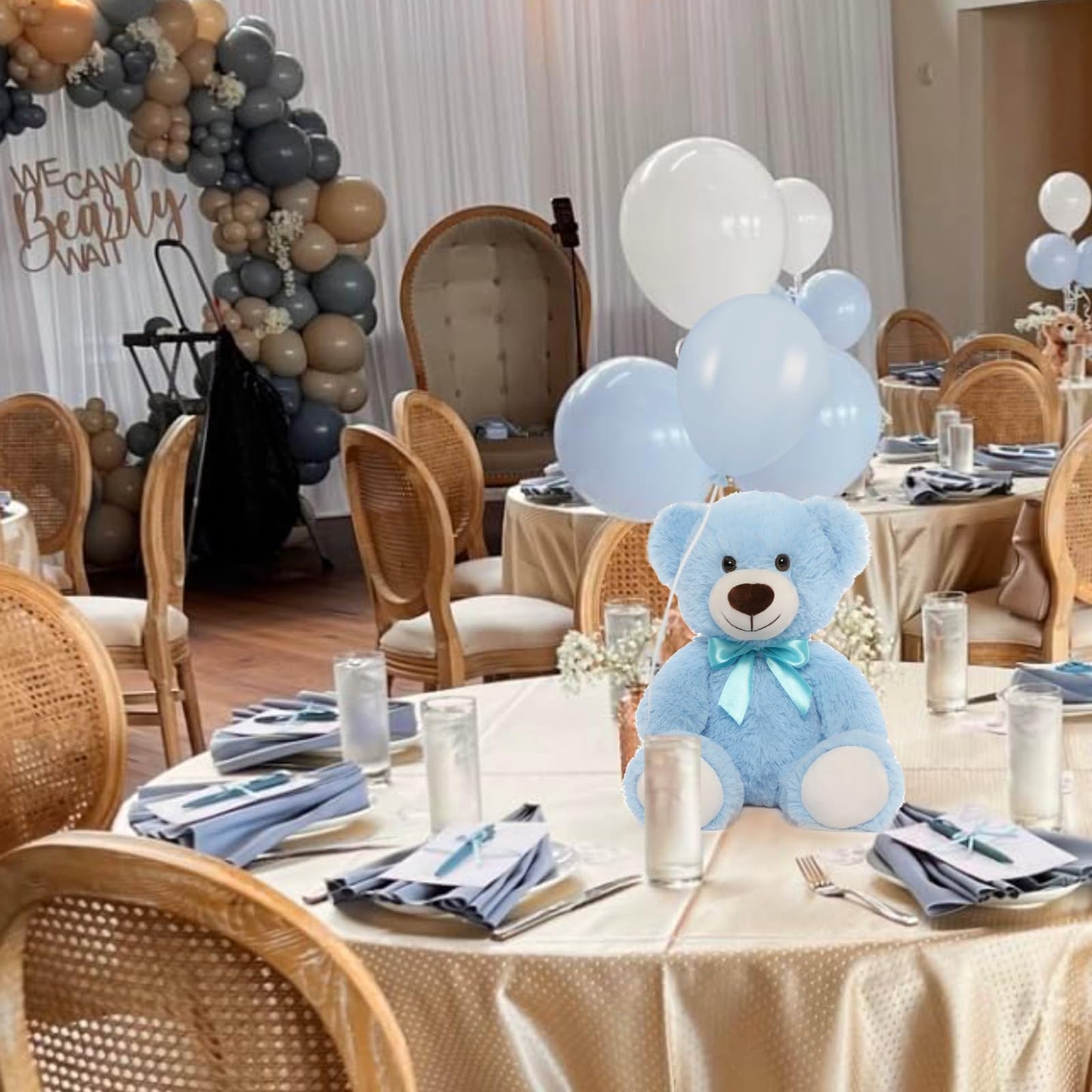 MorisMos Bulk Teddy Bear Stuffed Animals Plush Toys for Kids, 14 inch Teddy Bear for Baby Shower Centerpiece Decorations, 7-Pack Small Stuffed Animal Wholesale Gifts for Birthday Christmas Valentines