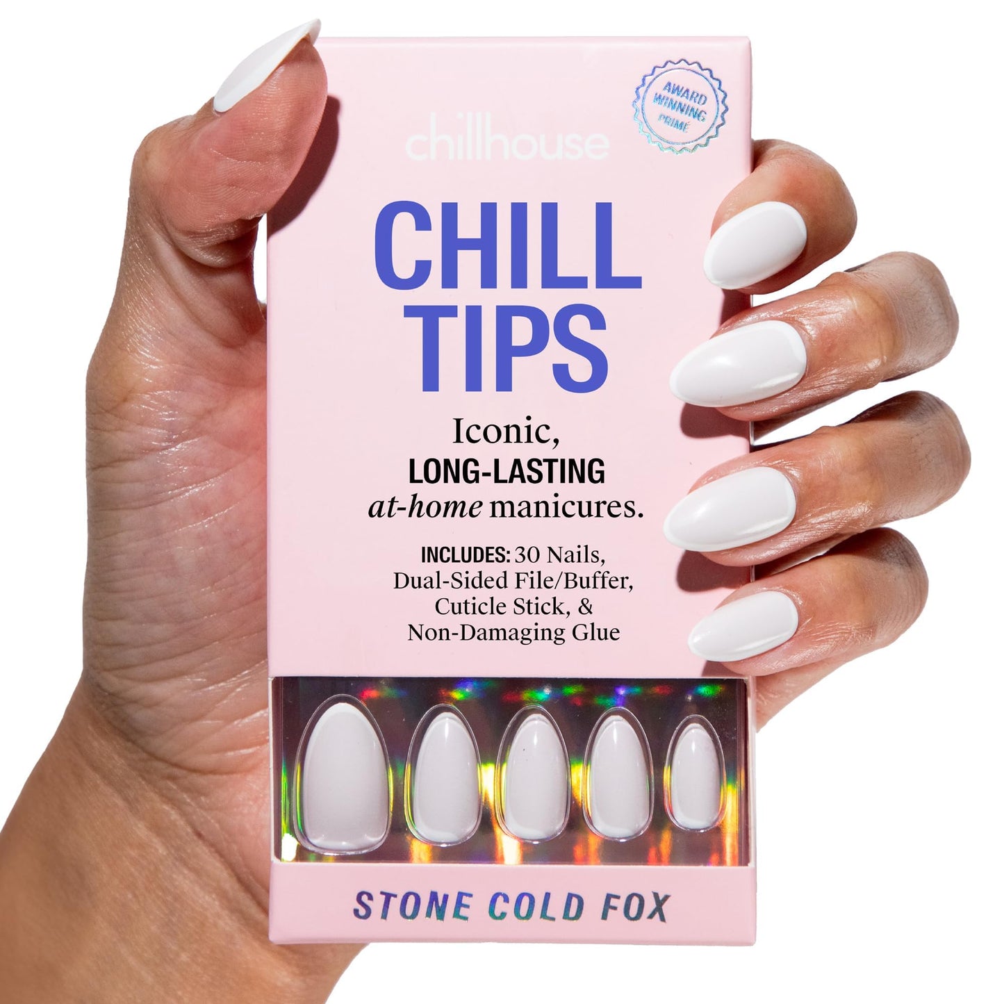 Chillhouse - Chill Tips, Press on Nails Kit - Stone Cold Fox (Almond) - 30 Nail Shapes & Sizes - Up to 2 Weeks of Wear - Customizable Fit - Reusable - Latina Founded & Women Owned - Beauty & Self Care
