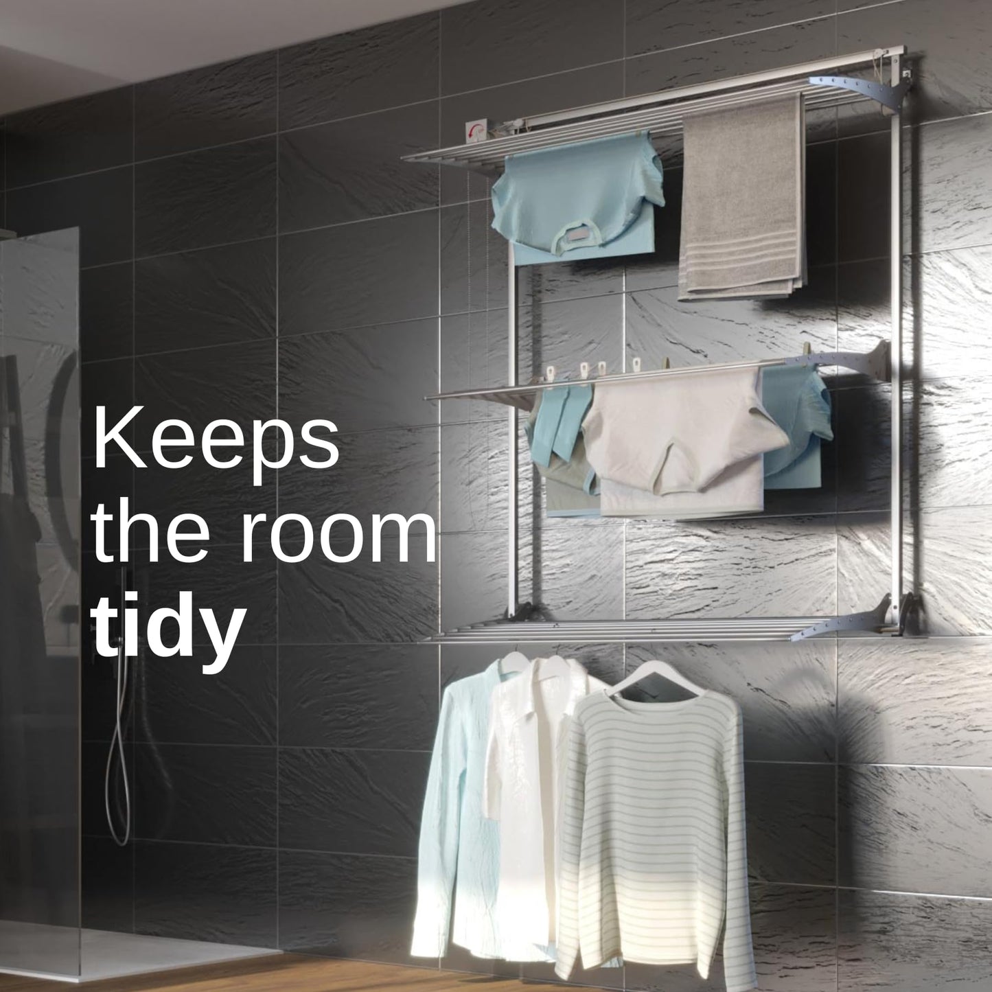 foxydry Tower Vertical Wall Airer - Wall Airer for Indoor and Outdoor Use (White, 128 cm / 50.4 in)