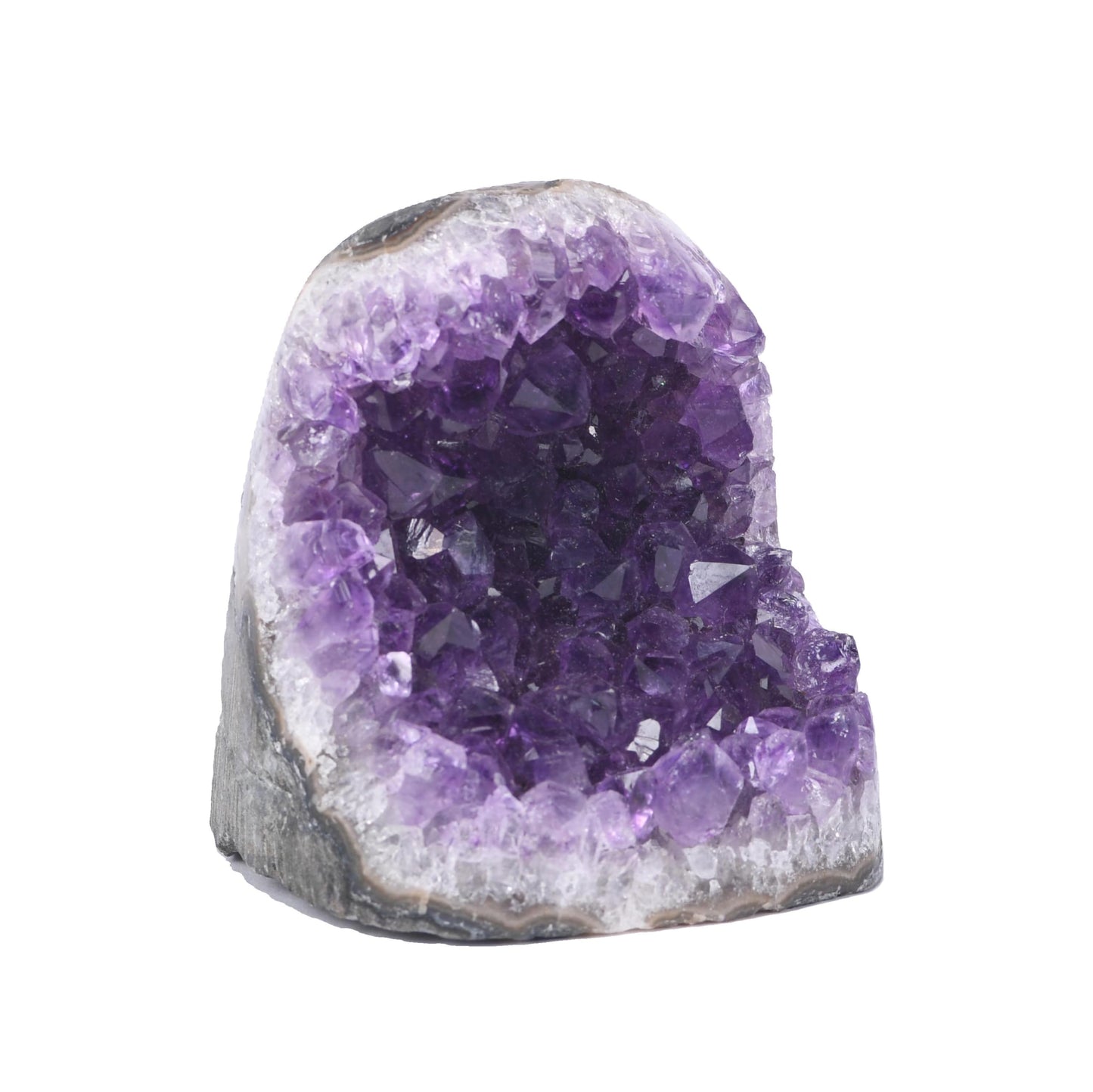 Premium Amethyst Geode Stone Crystal Cluster .5 - .75 Pound Geode - Each Piece is Unique & Natural - Raw Healing Crystal Rock from Uruguay - Deep Purple Decoration - FREE 3" Selenite Wand