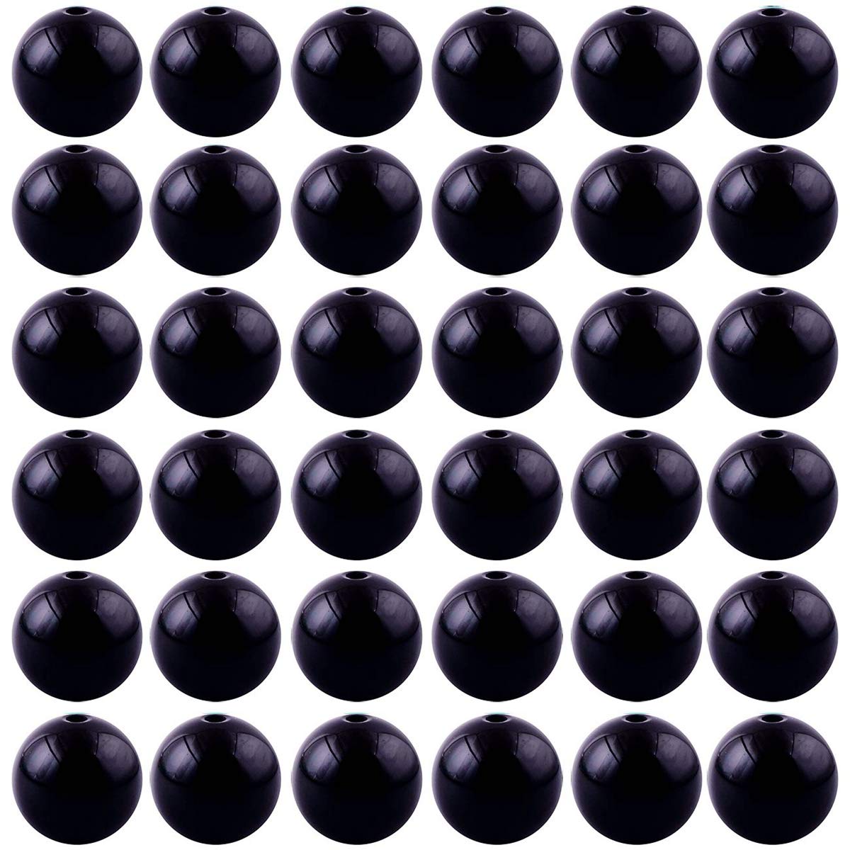 Natural Stone Beads 100pcs 10mm Black Obsidian Round Genuine Real Stone Beading Loose Gemstone Hole Size 1mm DIY Charm Smooth Beads for Bracelet Necklae Earrings Jewelry Making (Black Obsidian, 10mm)