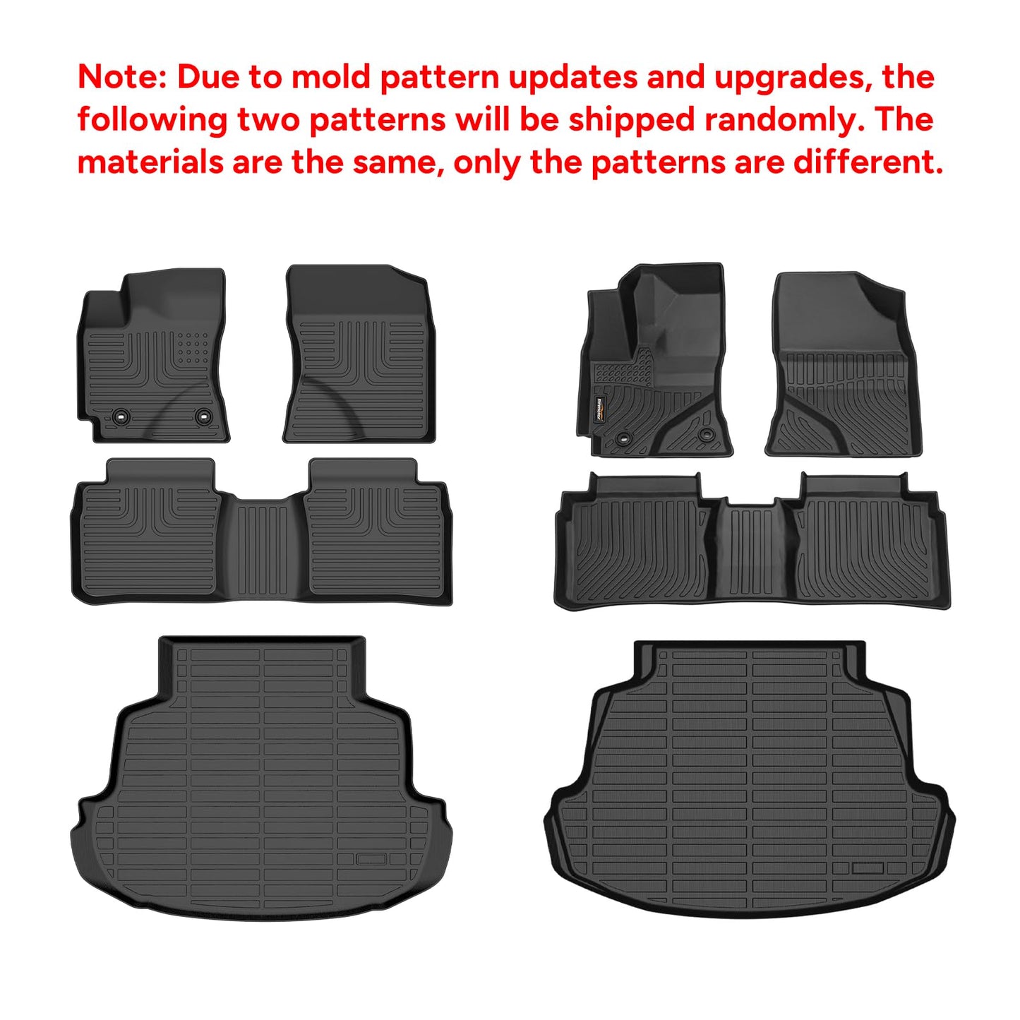 Binmotor-Floor Mats with Cargo Liner for Hyundai kona 2018-2023 & Kona N 2022 2023 (No Electric Model) SE, SEL, N Line, N, Limited Automotive Floor Liners Full Set-Black