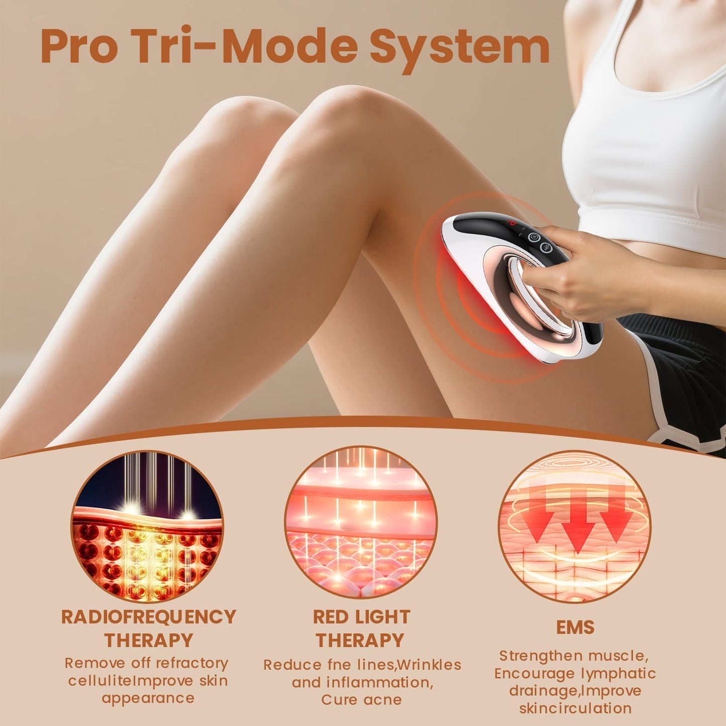 Mozoss Cellulite Massager, Body Sculpting Machine Radio Frequency Device for Body Massage and Cellulite Removal, Suitable Use on Belly, Arm, Waist, Leg