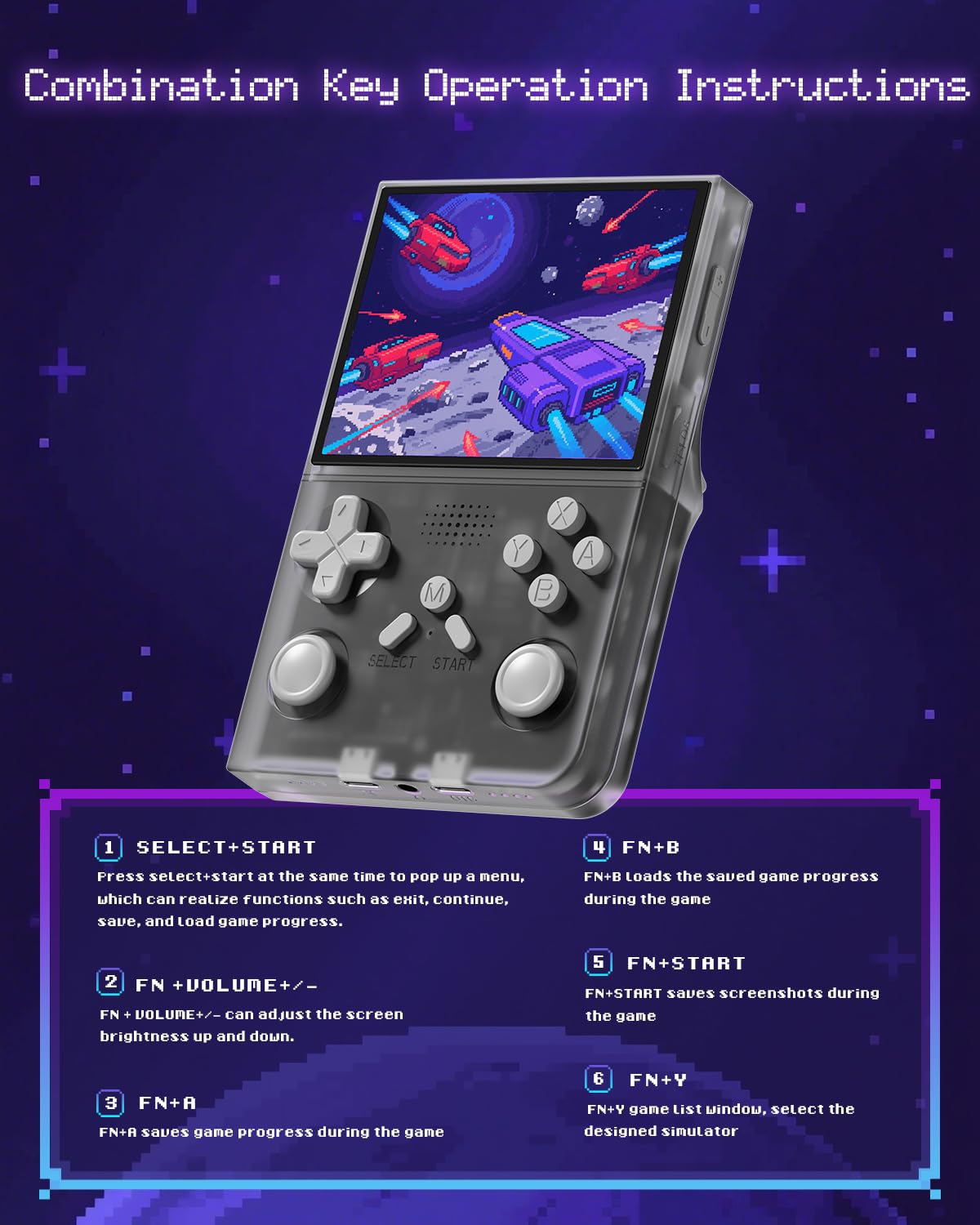 R40 Handheld Game Console – Retro Gaming Console with Built-in 128G TF Card, 20000+ Games | Portable Retro Game Console, Handheld Emulator for Mini/Pocket/Portable Gaming, Handheld Video Games