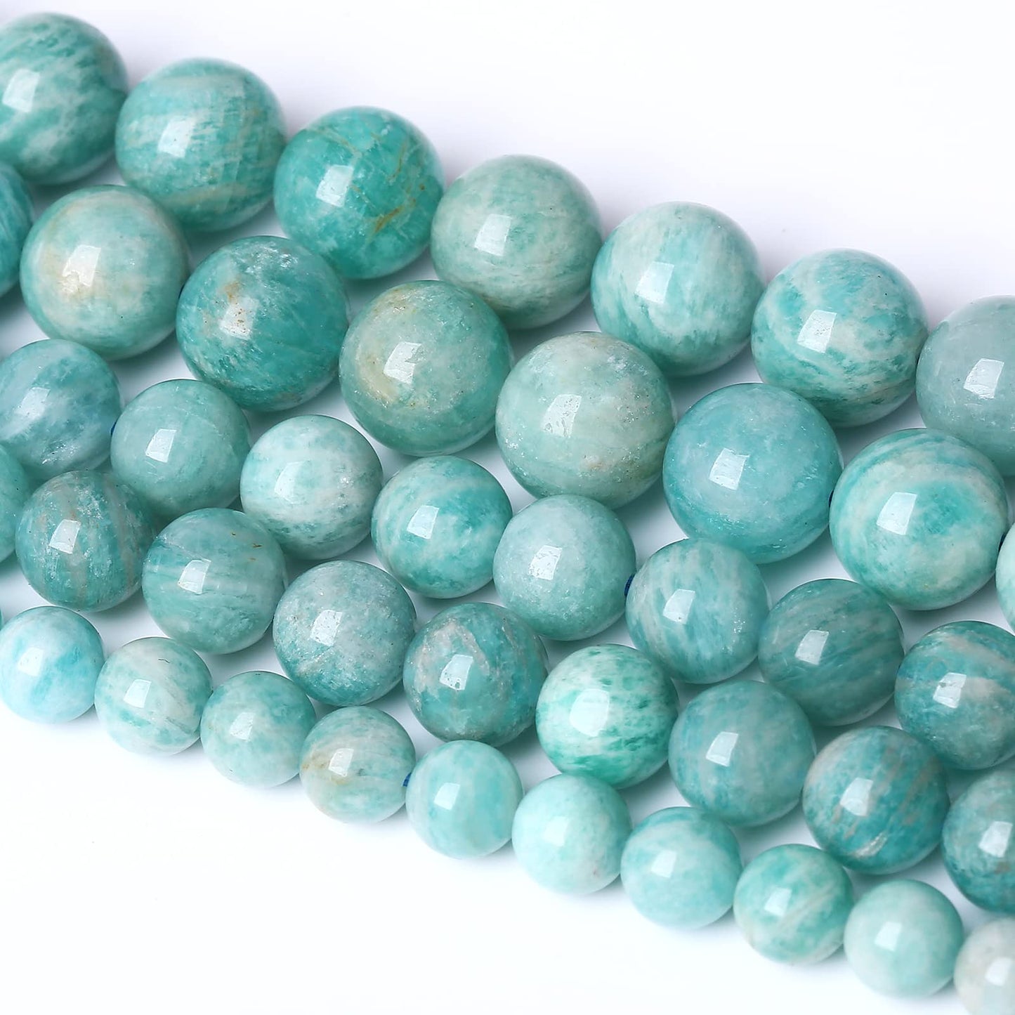 8MM 45PCS Natural Stone Amazonite Gemstone 2A Grade Crystal Loose Beads for Jewelry Making DIY Bracelet Necklace 1 Strand