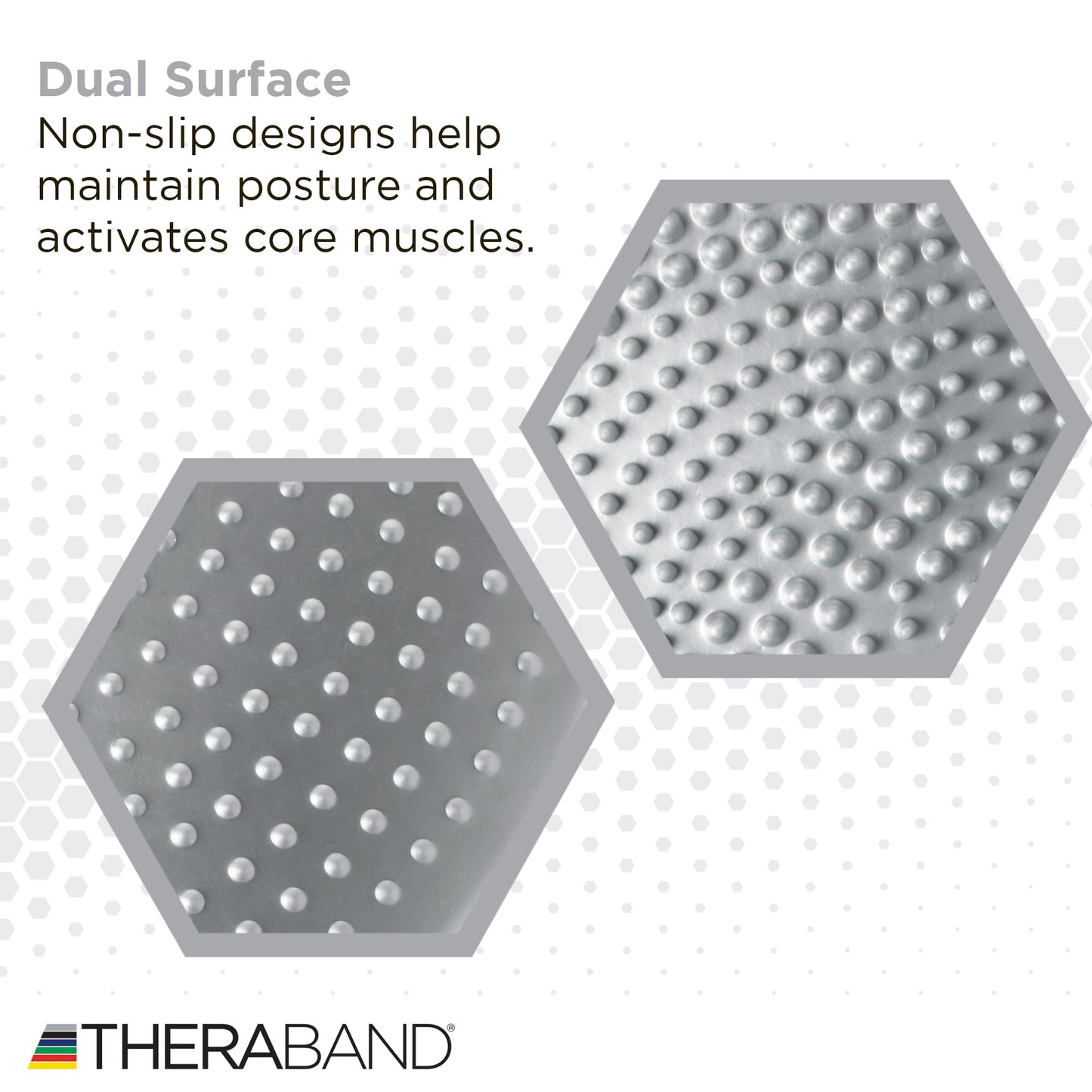 THERABAND Stability Disc, 13-Inch Silver, Latex-Free, Pre-Inflated Balance Cushion for Core Strength, Wobble Seat for Posture & Active Sitting, Wobble Disc for Office Chair or Rehab