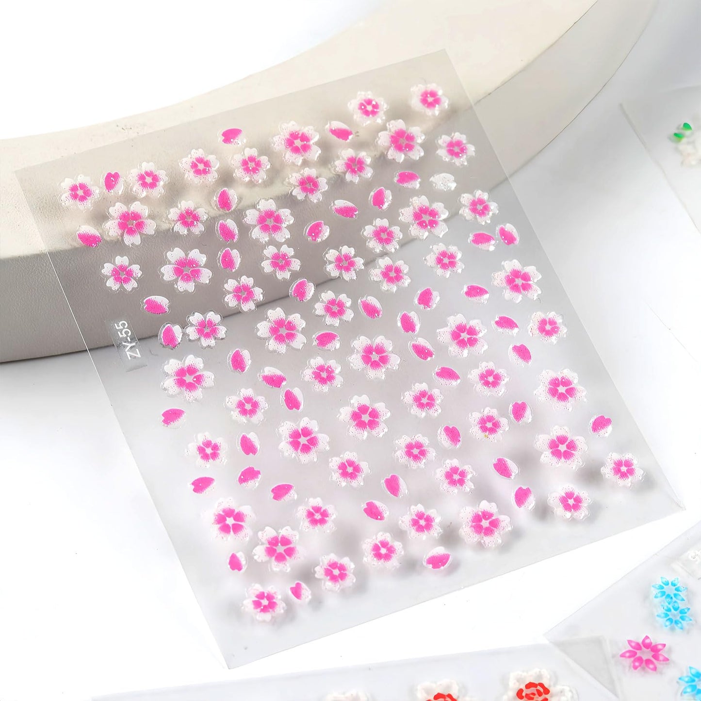 30 Sheets Flower Nail Art Stickers, 3D Self Adhesive Daisy Floral Heart Butterfly Nail Decals Design Supplies Decorations Accessories for Women and Girls