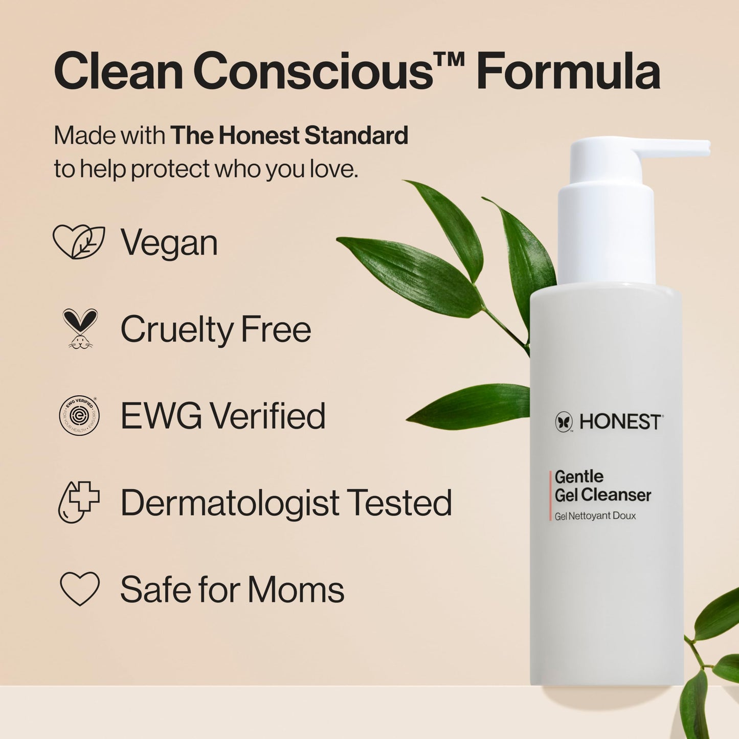 Honest Beauty Gentle Gel Daily Face Cleanser, Calms, Refreshes, Hydrates, Vegan Safe for Sensitive Skin, 5 fl oz, (Pack of 2)