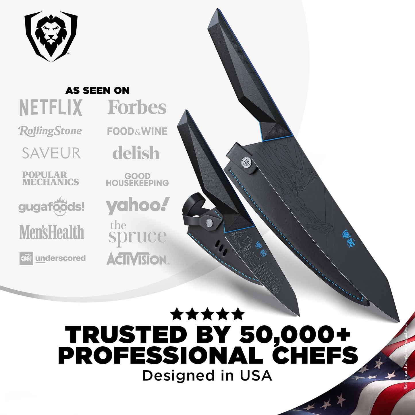 Dalstrong Knife Set - 2 Piece - BATMAN™ Shadow Black Edition - 8" Chef Knife 3.75" Paring Knife - High Carbon 7Cr17MoV Steel - Black Titanium Kitchen Knife - Collection Item - G10 Handle - Sheath