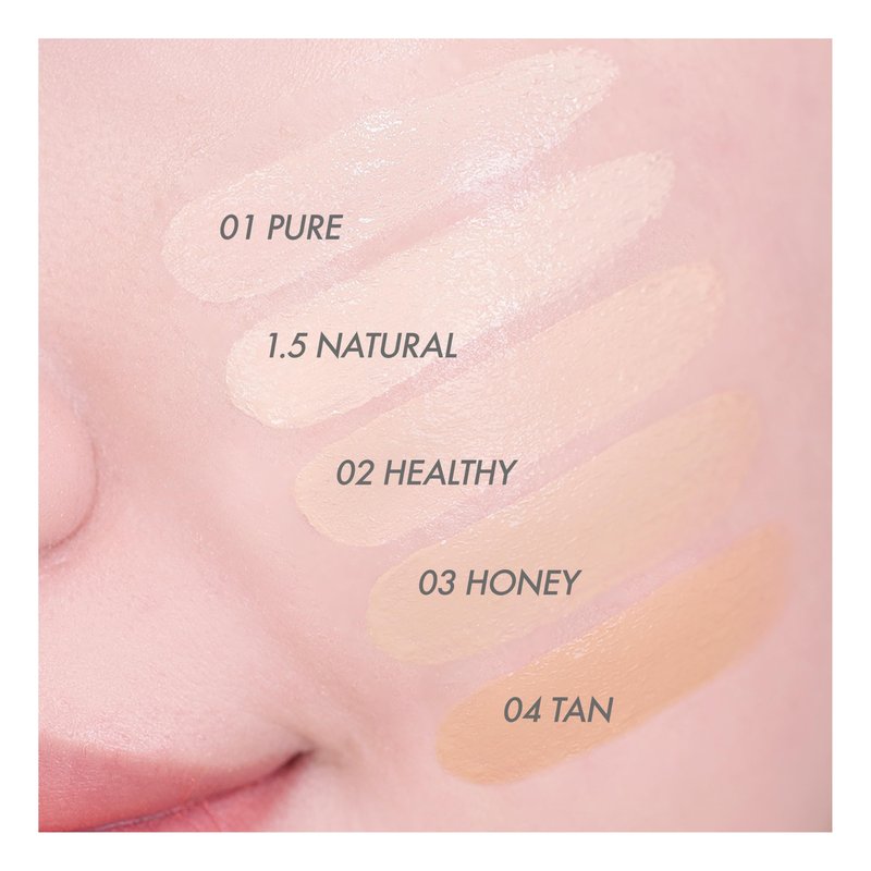 AMUSE SEOUL Dew Power Vegan Cushion Foundation (1.5 NATURAL) - Natural Semi Glow, Full Coverage, Dewy Finish, Long Lasting, Lightweight, Smooth Radiant Skin, Vegan, Korean Makeup