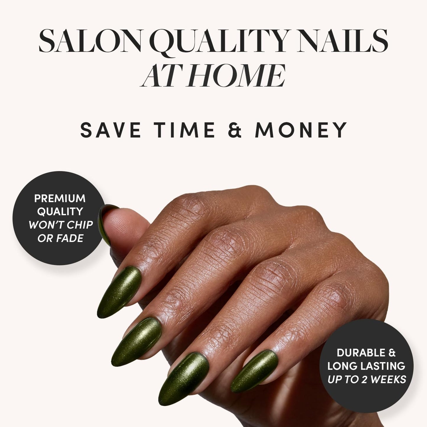 Glamnetic Press-On Nails Bundle - Cold Hearted, Velvet Pine & Cutie Pine | Short Almond Fake Nails with Heart Accent and Pale Blue Velvet Finish | Deep Green Short Oval Fake Nails with French Tips, Tr