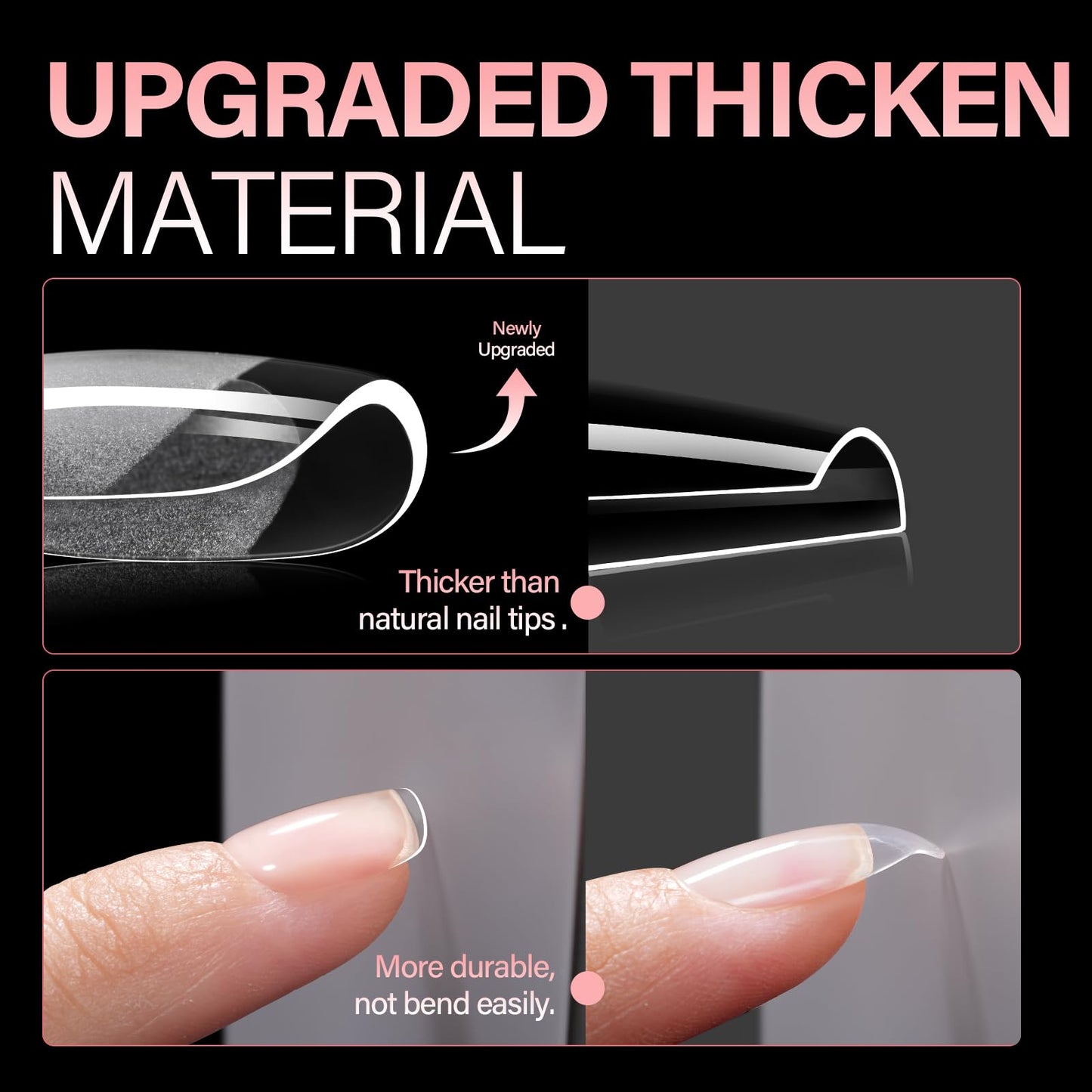 AILLSA Short Square Nail Tips, Fake Thickened Half Matte Nails Tips, Pre-shaped Press on False Nail Tip for Nail Salon 450PCS 15 Sizes with Storage Box