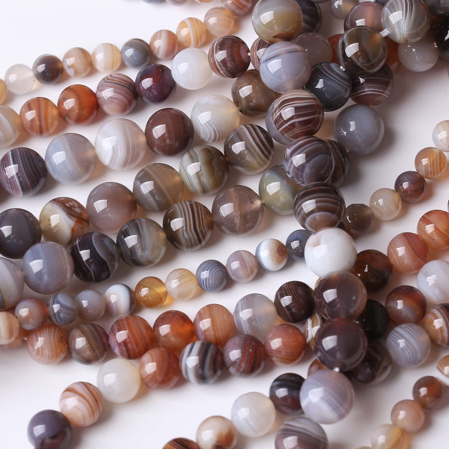 36PCS 10MM Red Coffee Agate Stone Beads for DIY Jewelry Making Bracelet Necklace Energy Healing 15Inch