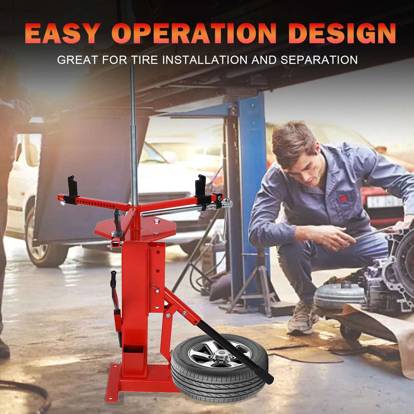 Nanberone Manual Tire Changer Machine - Portable Tire Changer Hand Bead Breaker Mounting Tool for 4" to 21" Tires | Heavy Duty Car Tire Changer for Motorcycle Car Truck Home Garage ATV Truck
