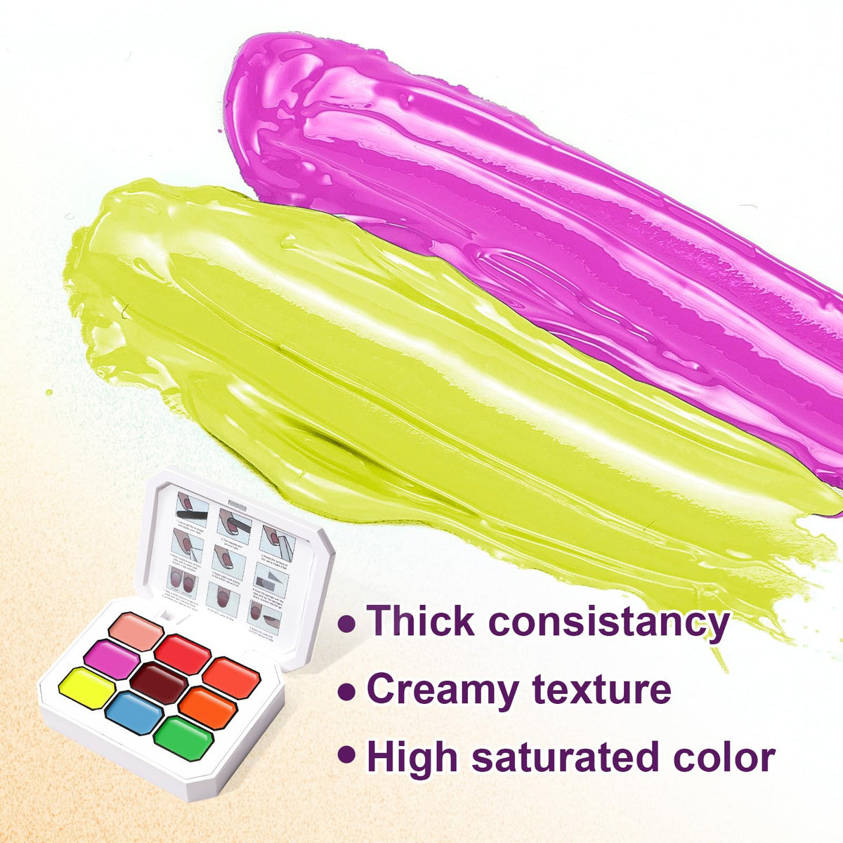 U-Shinein Gradient Painting Gel, 9 Colors Ombre Gel Nail Polish Sponging for Pigment Pat Nails Aura Nails French Manicure Long-lasting Home Salon DIY Nail Art Fluorescent