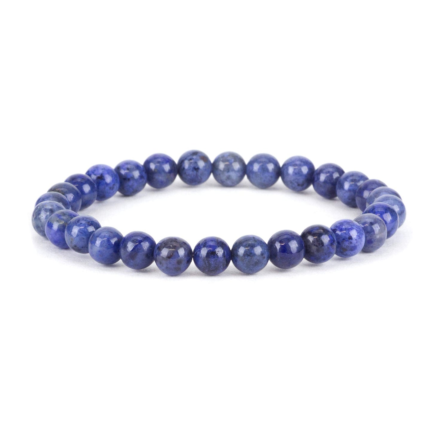 Cherry Tree Collection - Small, Medium, Large Sizes - Gemstone Beaded Bracelets For Women and Men - 6mm Round Beads (Dumortierite - Medium)