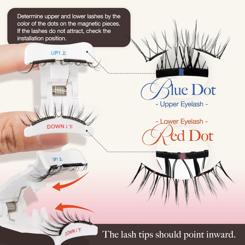 LASHVIEW Upgrade Magnetic Eyelashes with Applicator Reusable Soft Magnetic Eyelashes Natural Look No Glue Needed Lashes Kit Easy to Wear and Remove(A02)