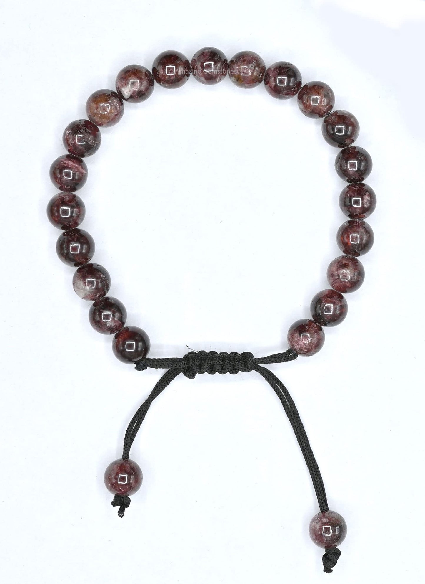 Amazing Gemstone Garnet Bracelet for Women Men's Gifts - Protection Healing Crystal Bracelet - 8mm Gemstone Beaded Adjustable Bracelet