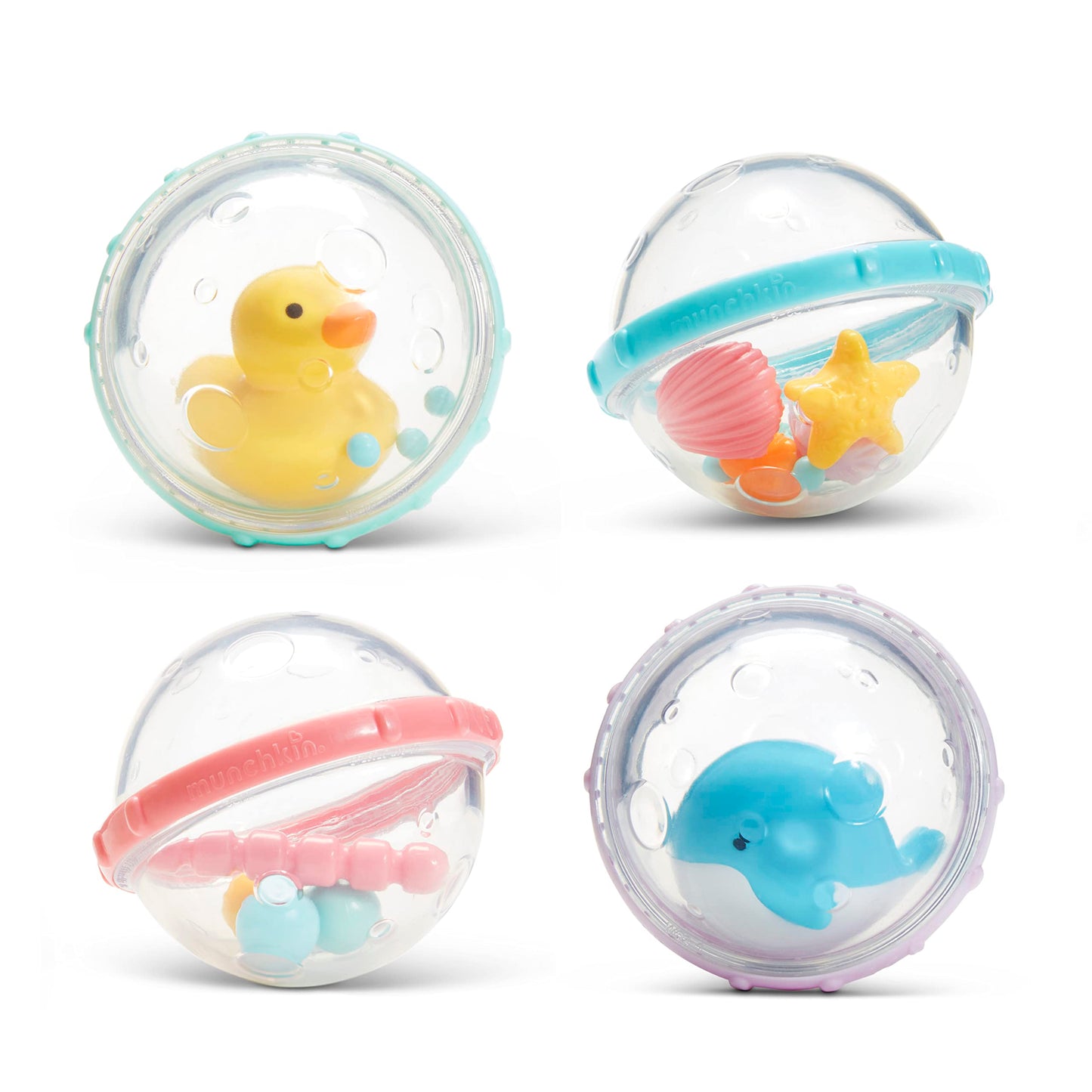 Munchkin Float and Play Bubbles - Juguete de baño, 4 unidades