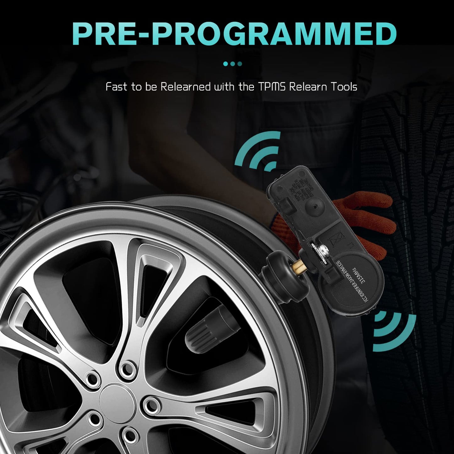 AULINK Tire Pressure Monitoring System(TPMS) Sensor for Chevy Aveo Camaro Cruze Equinox HHR Impala Malibu Silverado Traverse Tahoe Express, GMC Cadillac Buick (13586335 315MHZ TPMS)