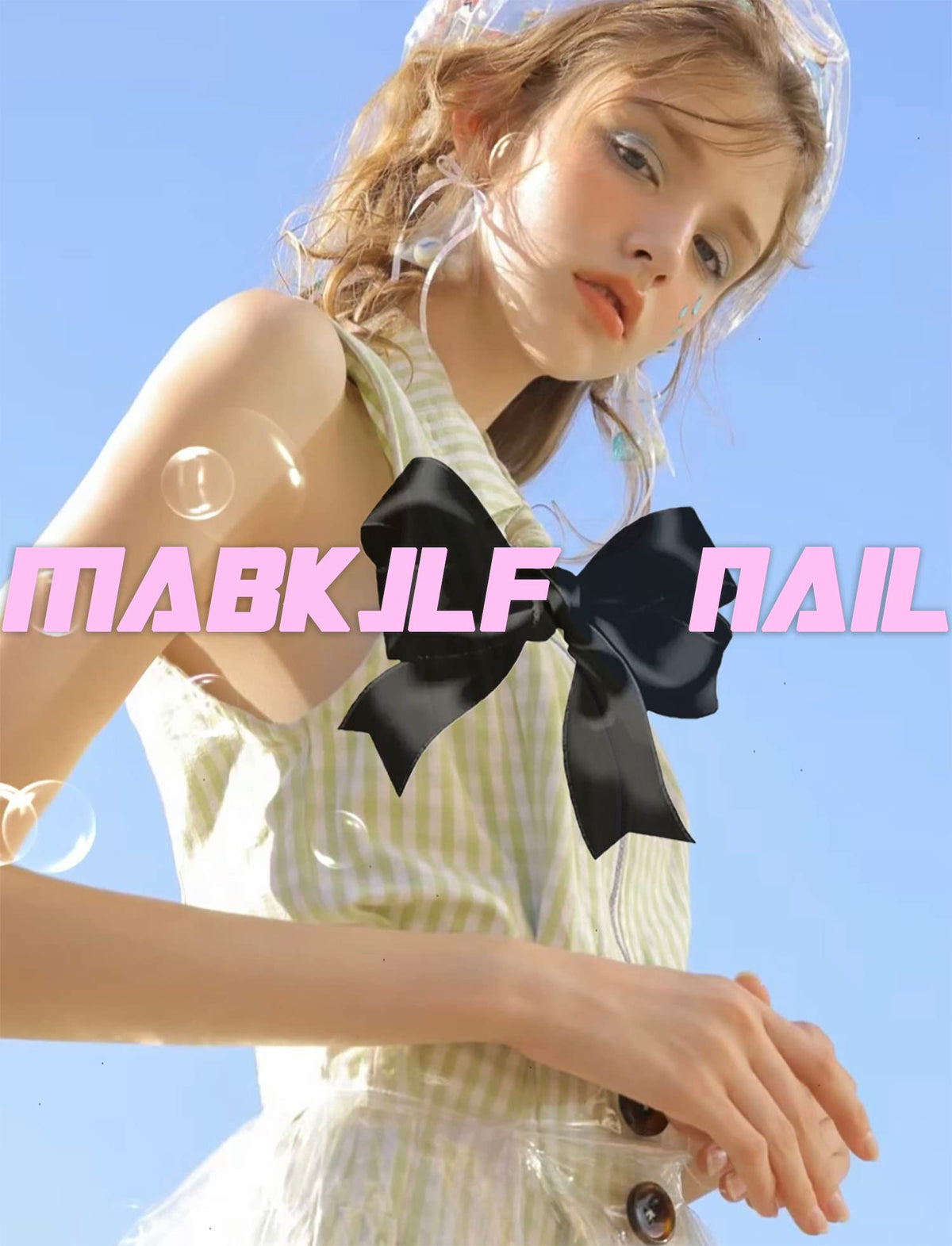 3D Short Square Press on Nails French Tip Fake Nails Pink&Yellow False Nails with Flower Water Drop Designs Glossy Glue on Nails Floral Stick on Nail for Women Girls 24Pcs