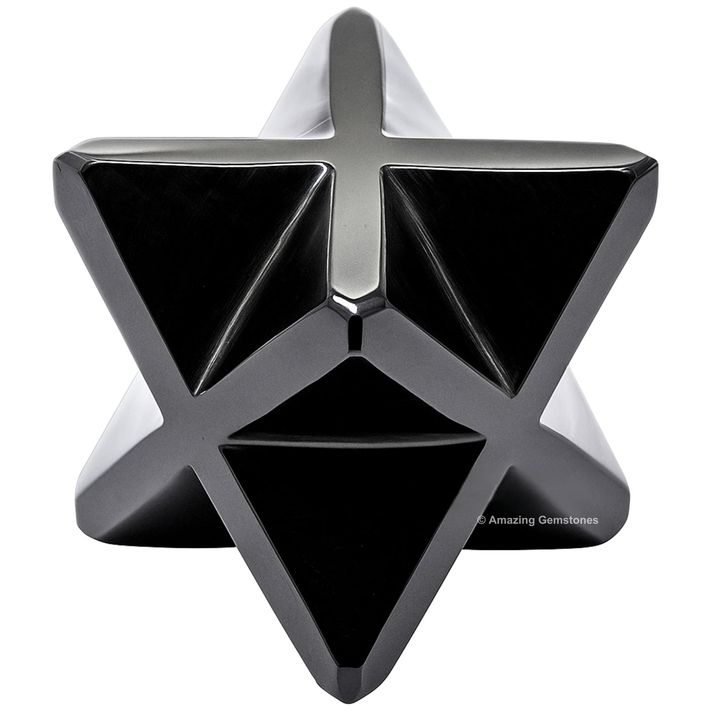 Amazing Gemstone Black Obsidian Merkaba Crystal - 0.75 Inches Metaphysical Merkaba Star for Meditation - Energetic Tetrahedron Crystal and Healing Stones for Spiritual Growth and Healing (15-20mm)