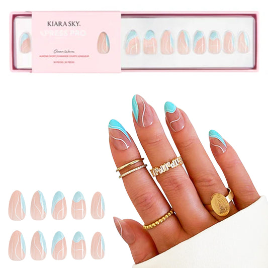 KIARA SKY PROFESSIONAL NAILS XPRESS PRO 100% ACRYLIC PRESS ON NAILS (Ocean Waves)