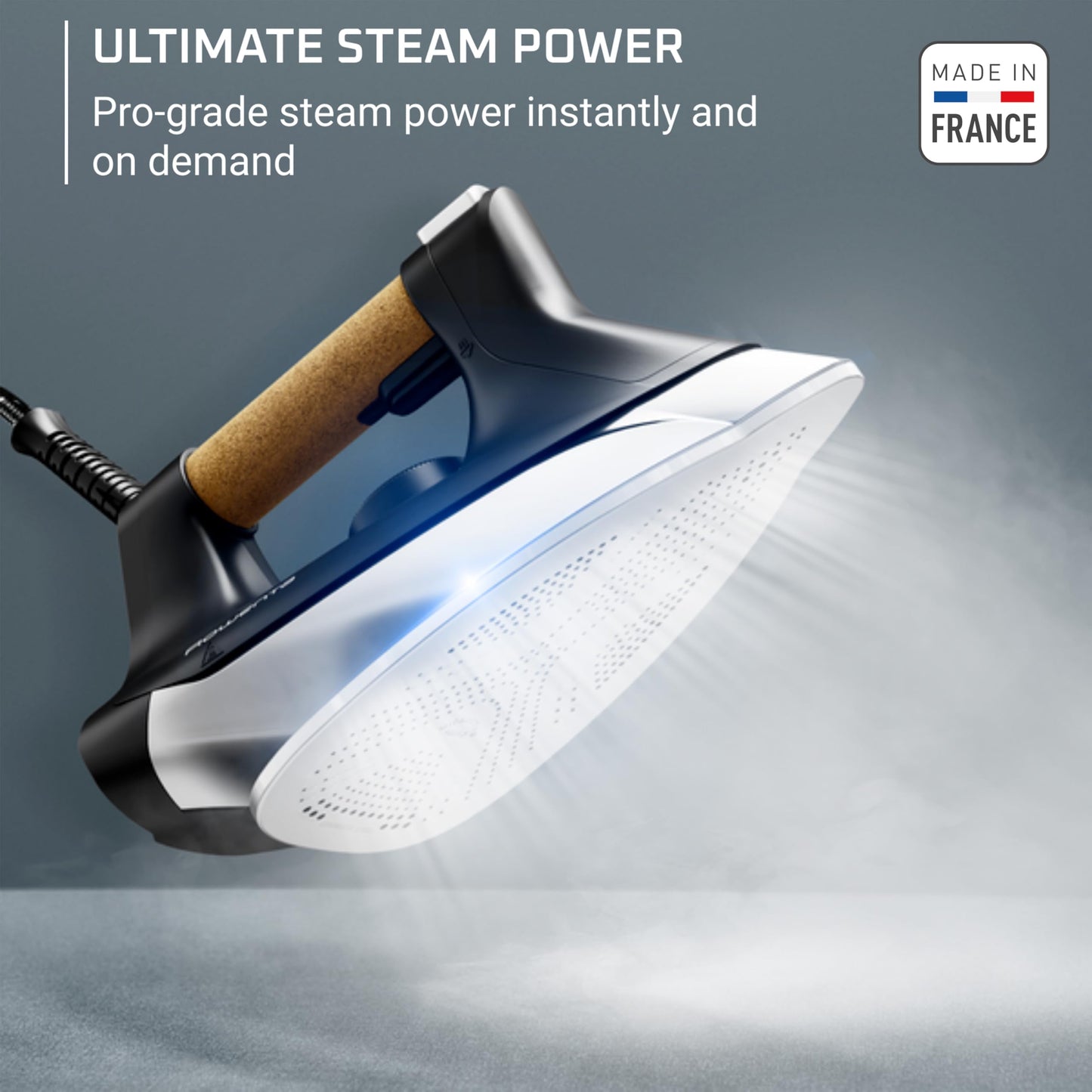 Rowenta, Iron, Ultimate Steam Pro Stainless Steel Soleplate Professional Steam Station for Clothes, 1800 Watts, 1.3L Removable Tank, Boiler Technology, Fast Heat Up, Black Clothes Iron, DG8668