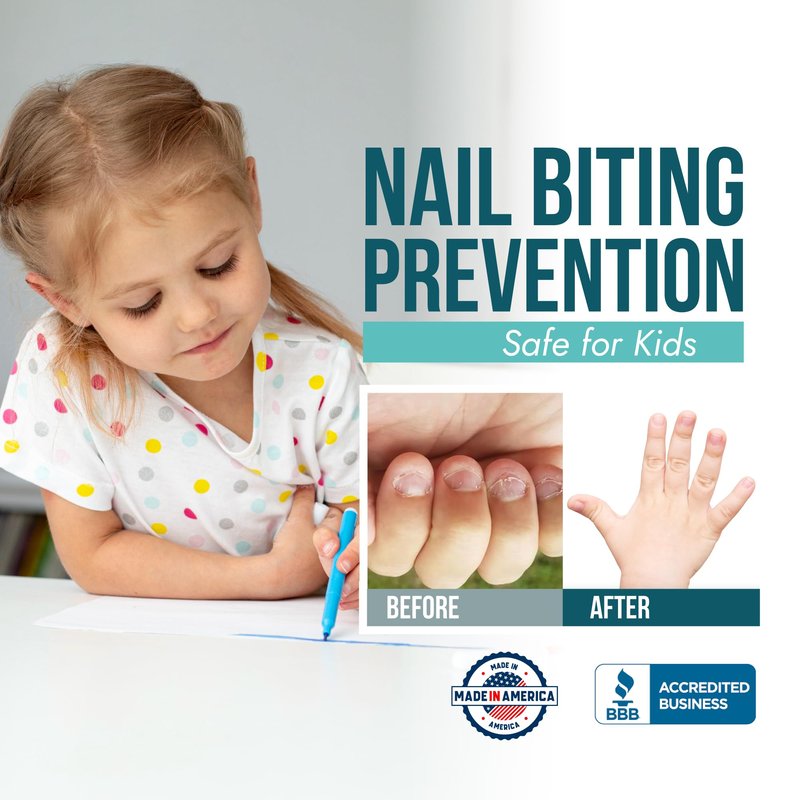 Stop Nail Biting Treatment for Kids & Adults – Bitter Taste No-Bite Nail Polish, Thumb Sucking Deterrent, Non-Toxic Safe Formula, Supports Healthy Nail Growth – 0.5 fl oz
