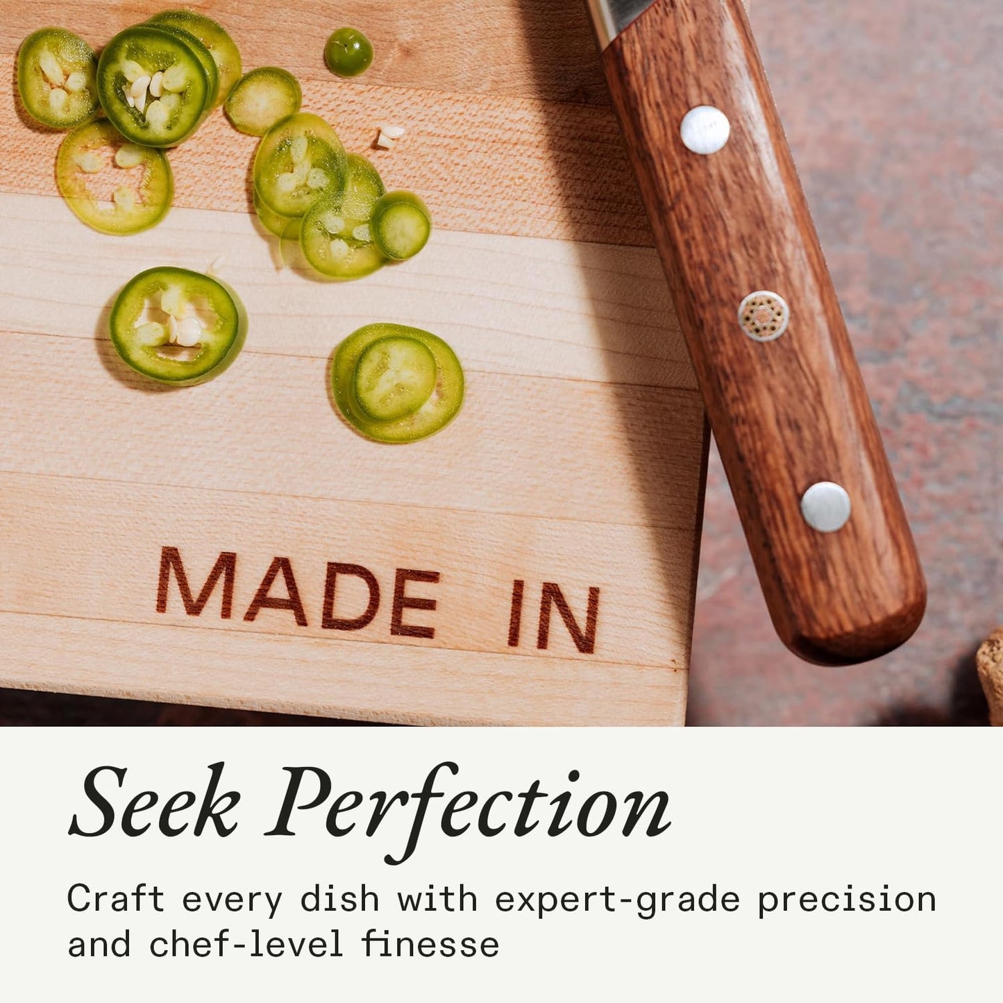 Made In Cookware | Butcher Block | Maple Wood | Thick Charcuterie Board with Side Handles | Crafted in USA | 17.75x11.75"
