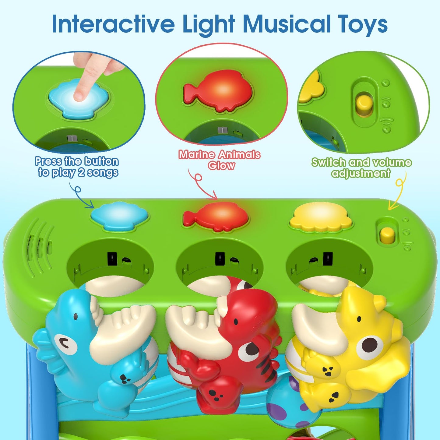LACCHOUFEE Feed The Dinosaur, Interactive Toddlers Toy, 1+ Year Old Baby Boys & Girls Gift, Musical Toys for Infant One Year Birthday Present, Babies Ages 6-12-18-24 Months Education Learning Toys