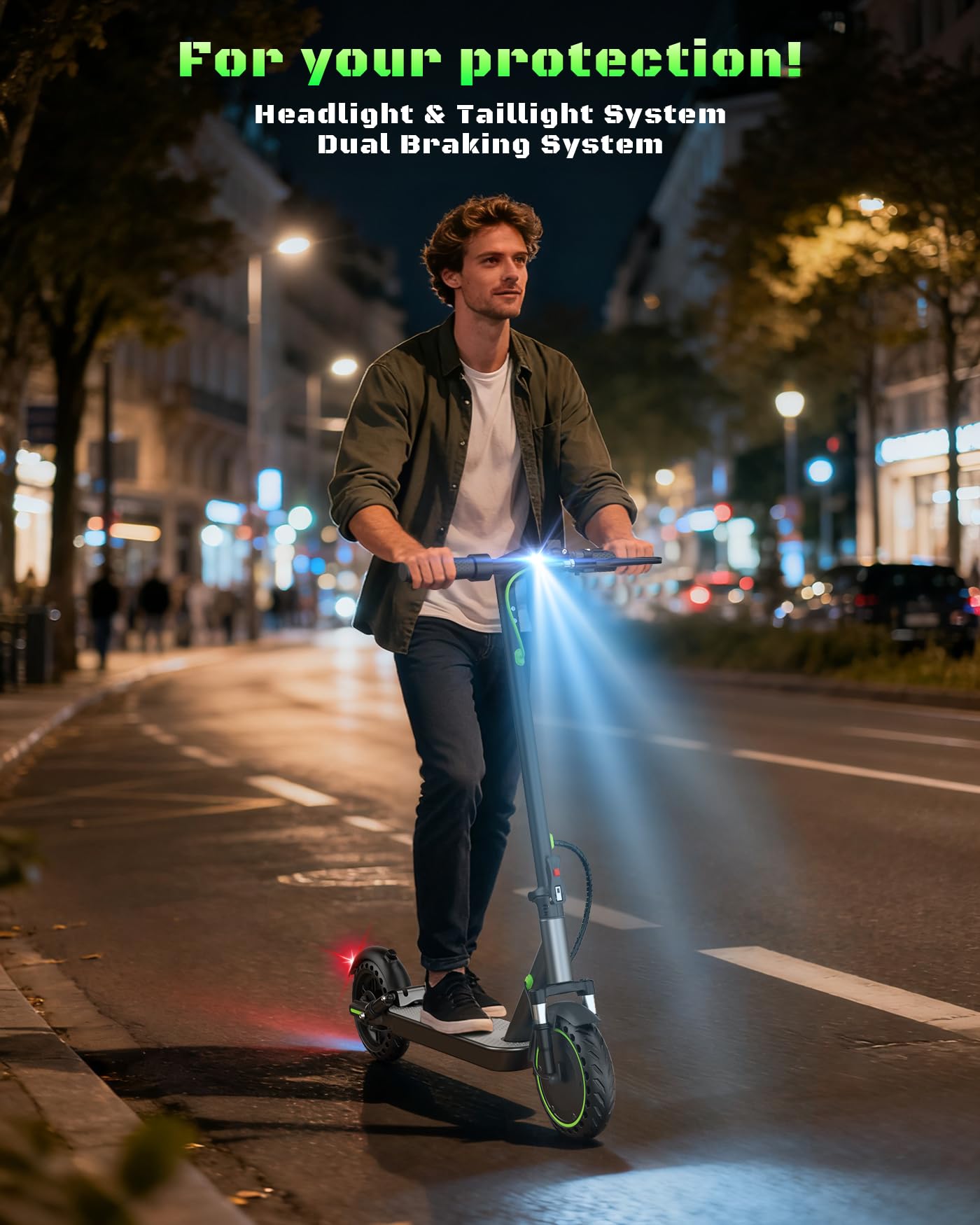 NAVIC Electric Scooter with Dual Suspension, 8.5" Tires, 350W Motor, 19 Mph, Max 18 Miles Range, Foldable E Scooter for Adults with Braking, App Control