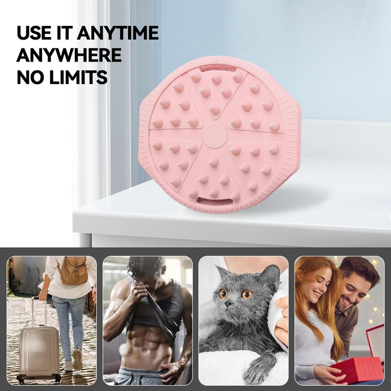 OTHIX Dual-Sided Silicone Body Scrubber -Silicone Loofah 2 in 1 Body Scrubber Exfoliator ＆ Scalp Massager for Shower, All Skin Type, Lather Well, Easy to Clean, 1pc (Pink)