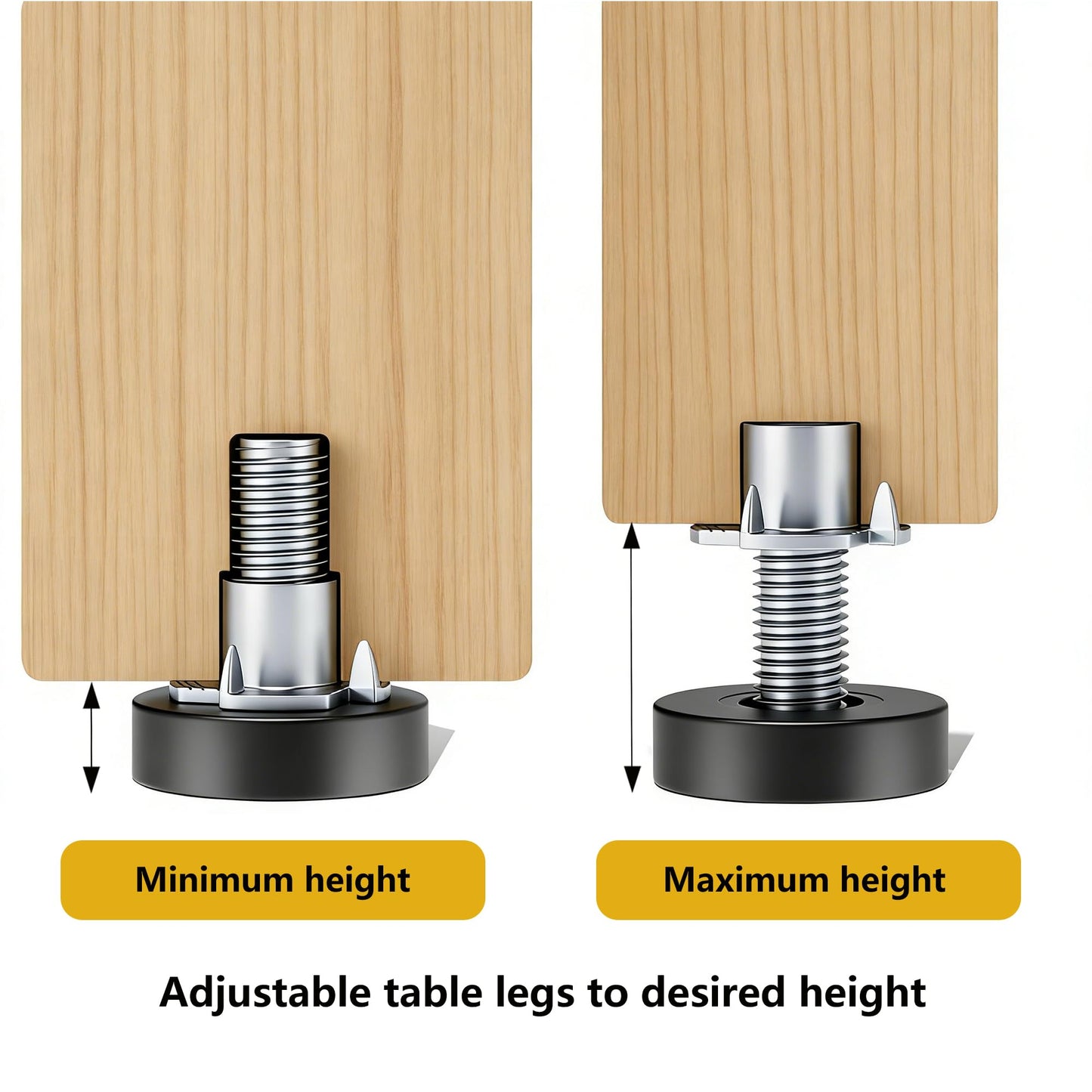 8 Pack 1/4" Wire Shelving Rack Thread Leveling Feet Bolt Adjustable Furniture Levelers Screw-in Furniture Feet Adjusters for Garden Chairs Tables Cabinets Bar Stool Stool Cupboard Couch Desk Sofa"